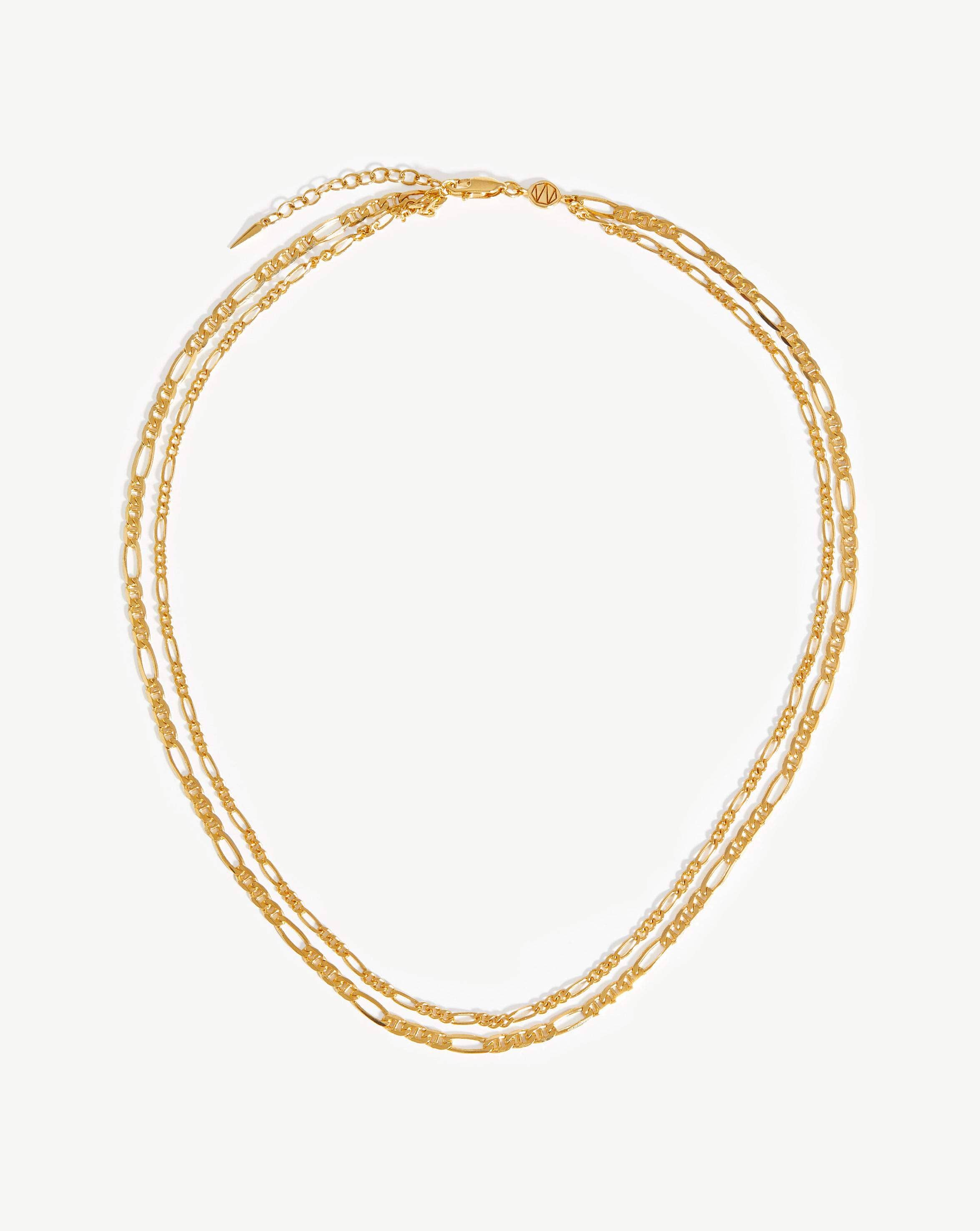 Filia Double Chain Necklace for Women - 18k Gold Vermeil Layered Necklace | Elegant Everyday Jewelry Gift for Her, Perfect for Date Night & Special Occasions