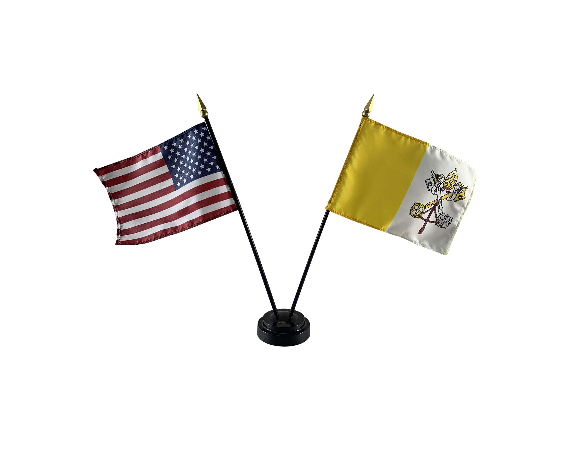 Set of 3 Vatican Stick Flags (4x6
