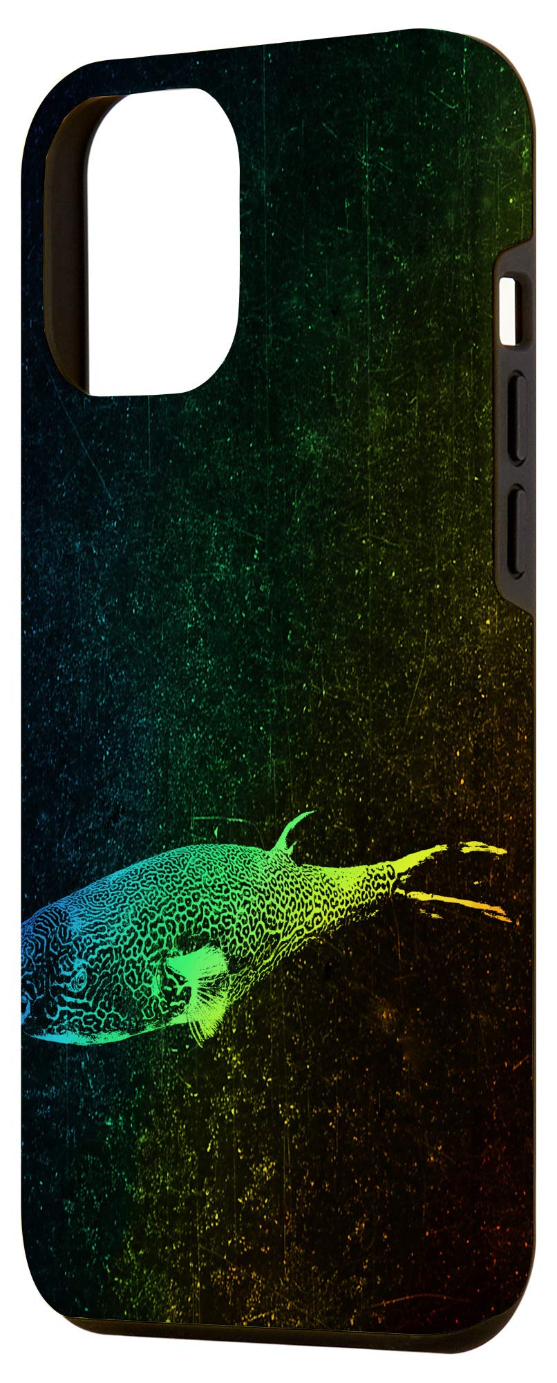 iPhone 12 Pro Max Case - Colorful Rainbow Retro PUFFER FISH Design | Durable Protective Cover for Everyday Use, Travel & Outdoor Activities