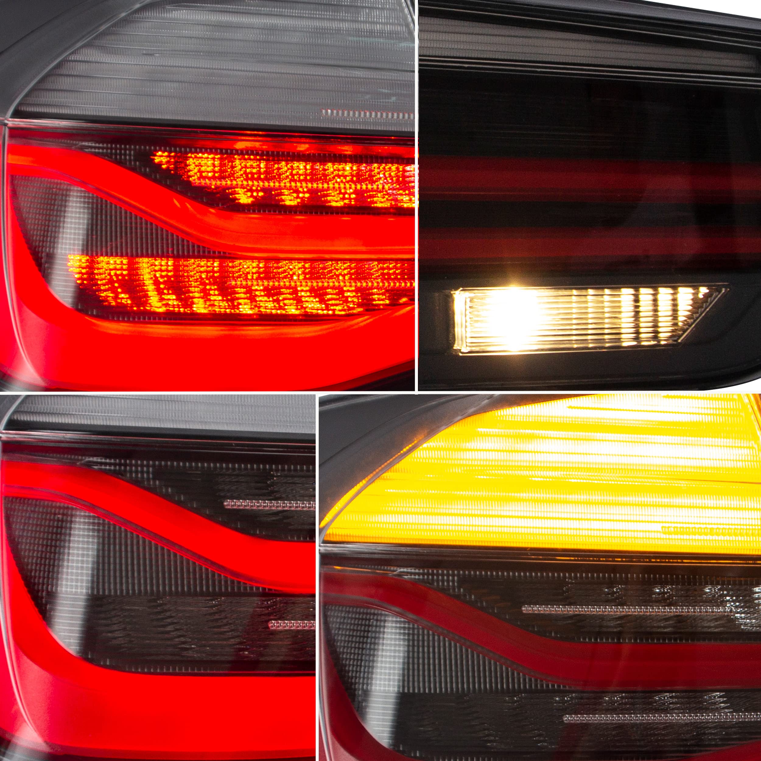VLAND Smoked LED Tail Lights Assembly for BMW 3 Series F30 F35 F80 (2013-2018) - DRL, Sequential Turn Signals & Rear Fog Lights - Compatible with 320i 328i 328D 335i M3 6th Gen Sedan - Upgrade Your Car's Style & Visibility for Night Driving