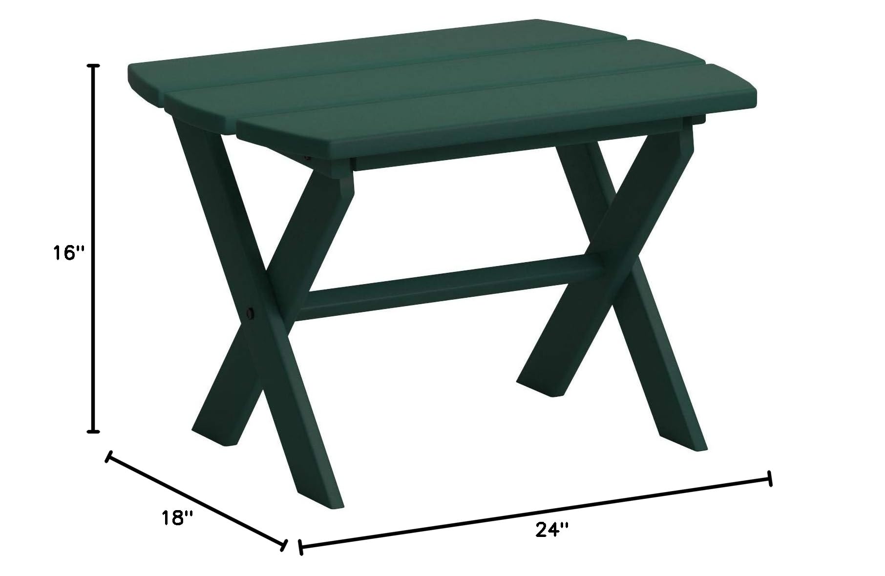 A & L Furniture Poly Folding End Table - Lightweight Portable Side Table for Patio, Camping, RV - Turf Green Outdoor Accent Table