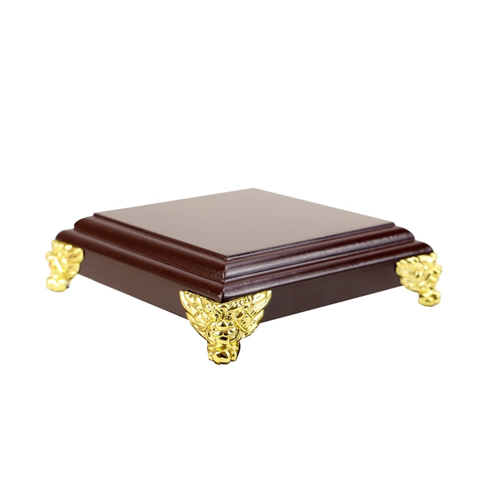 Wooden Display Stand Pedestal for Vase, Buddha Statue & Bonsai - Hand Carved Square Wood Base for Antiques, Art & Home Decor (Small Size) | Perfect for Living Room, Office & Gallery Displays