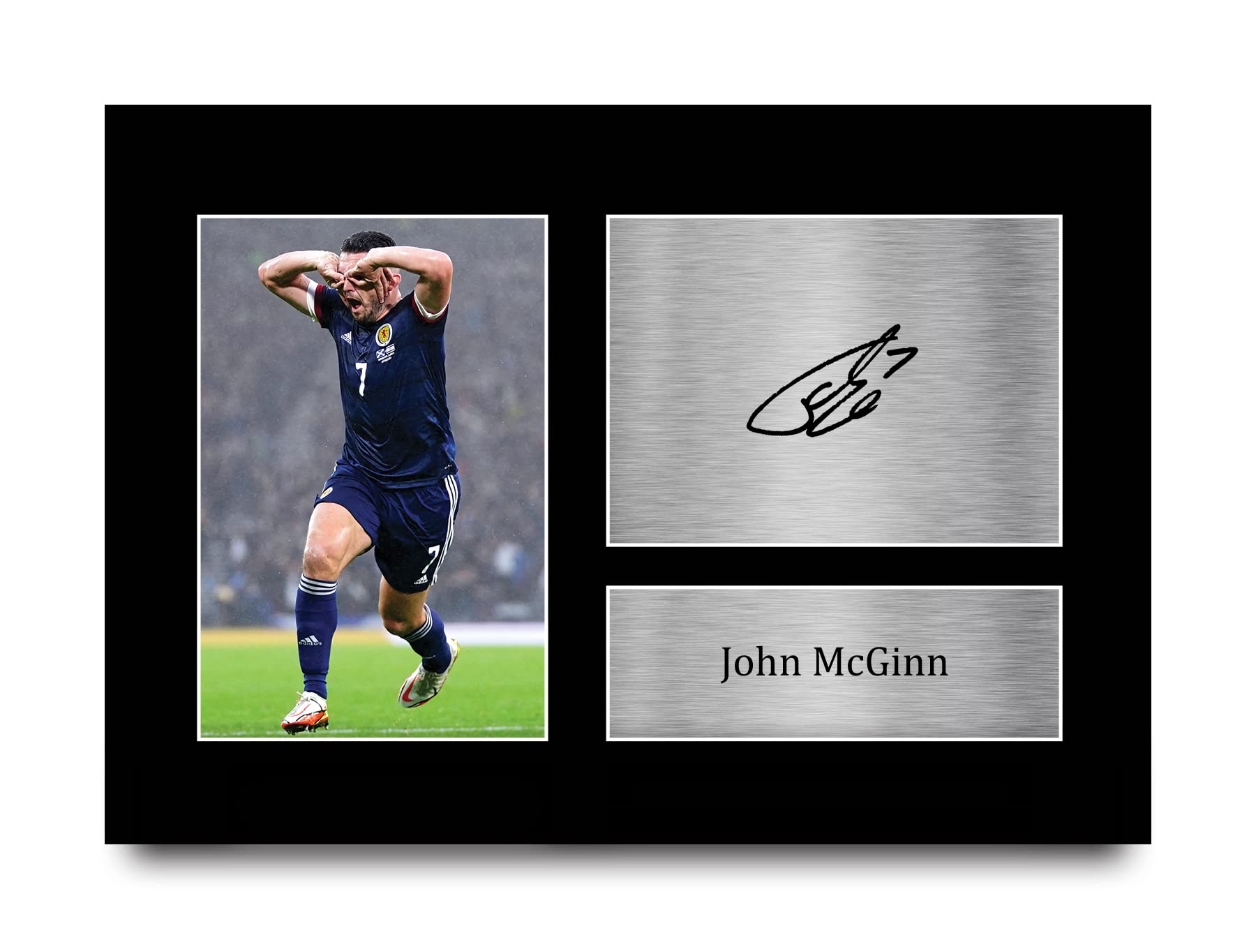John McGinn Scotland Autographed Signed A4 Photo - Authentic Football Memorabilia for Fans & Collectors - Perfect for Home Decor, Man Cave, or Gift for Soccer Supporters