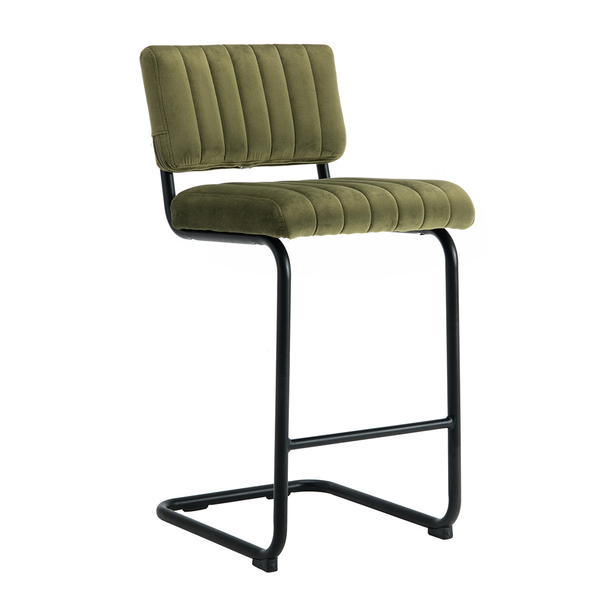Luxury Blake Velvet Bar Stool - Modern Kitchen Island & Counter Height Stool with Padded Seat - Perfect for Home, Cafe & Restaurant Decor