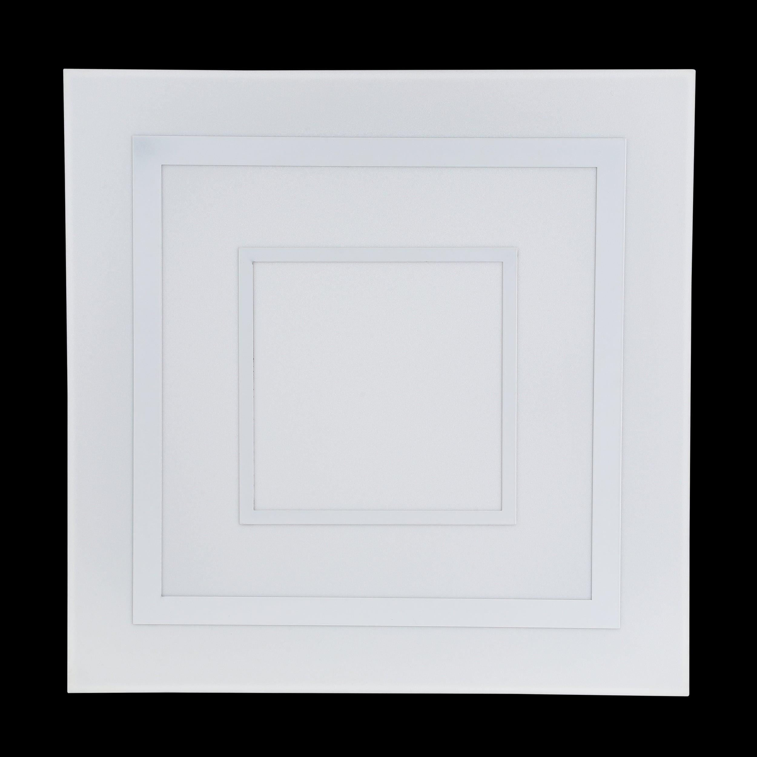 Eglo Albarca 44cm White Square LED Ceiling Flush Mount Light - Modern Lighting for Living Room, Bedroom & Kitchen