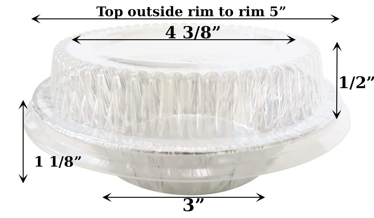 Premium 5 Inch Mini Pie Tins with Lids - Professional & Home Baking Pans for Pies, Tarts, Cobblers, Cakes - Durable Aluminum Silver Pie Pans (Pack of 1000) - Perfect for Holiday Baking, Potlucks & Dessert Parties