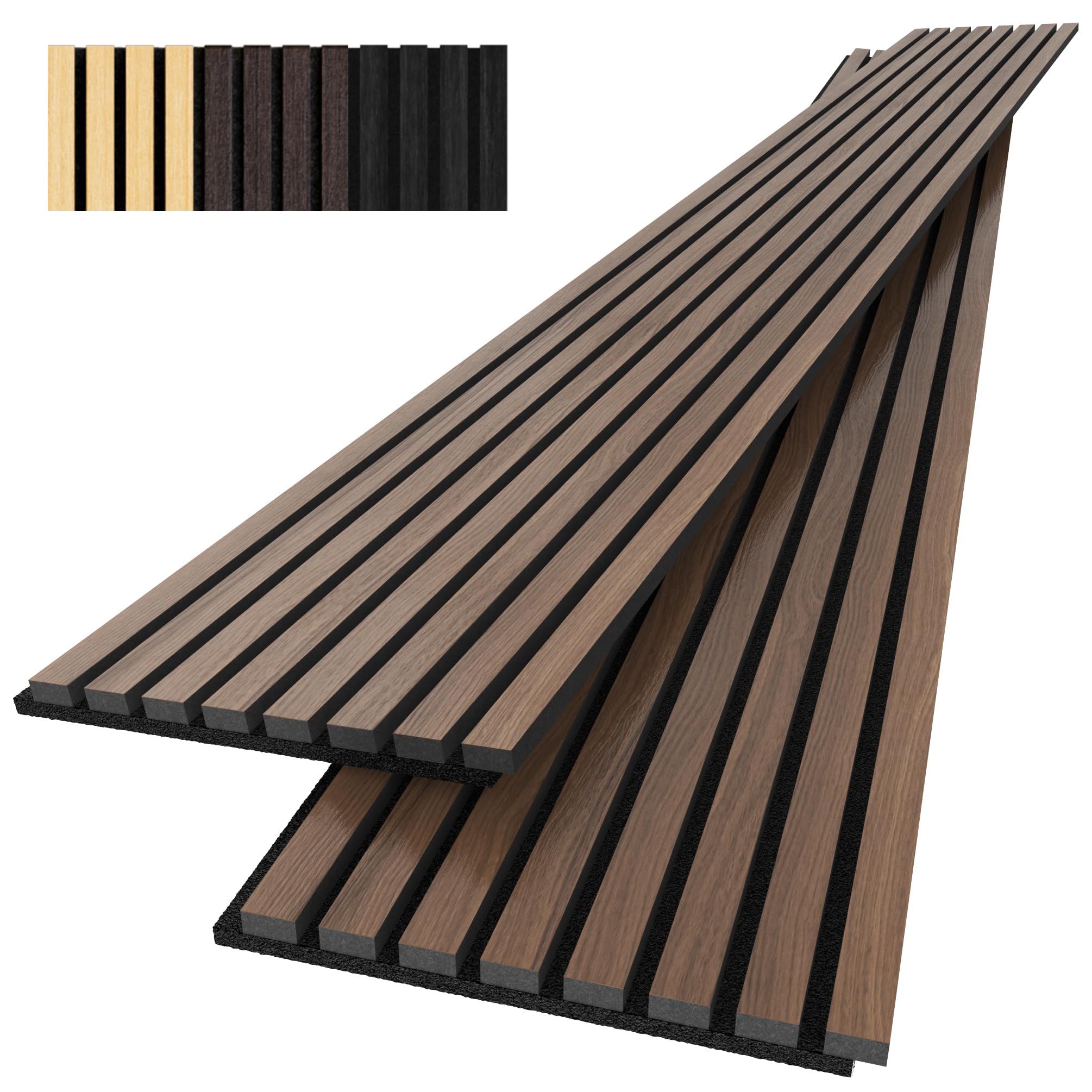 Premium Acoustic Wood Wall Panels - 2-Pack 94.5