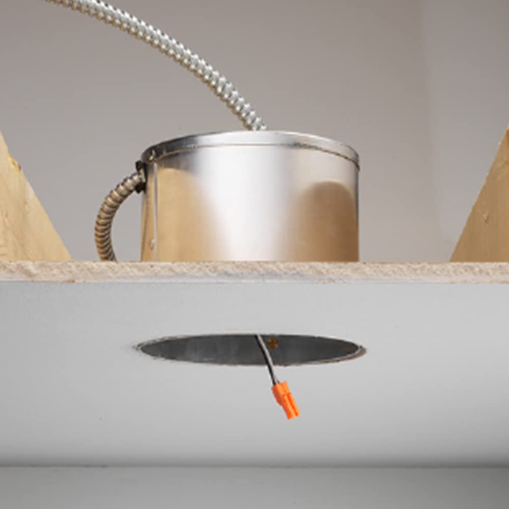 Juno QC4R W G CP6 Quick Connect LED Downlight 4-Inch 6-Pack - Easy Remodel Installation with Push-in Connectors & Pre-Installed Air-Loc Gasket - White Recessed Lighting for Kitchen, Bathroom & Living Room Ceiling