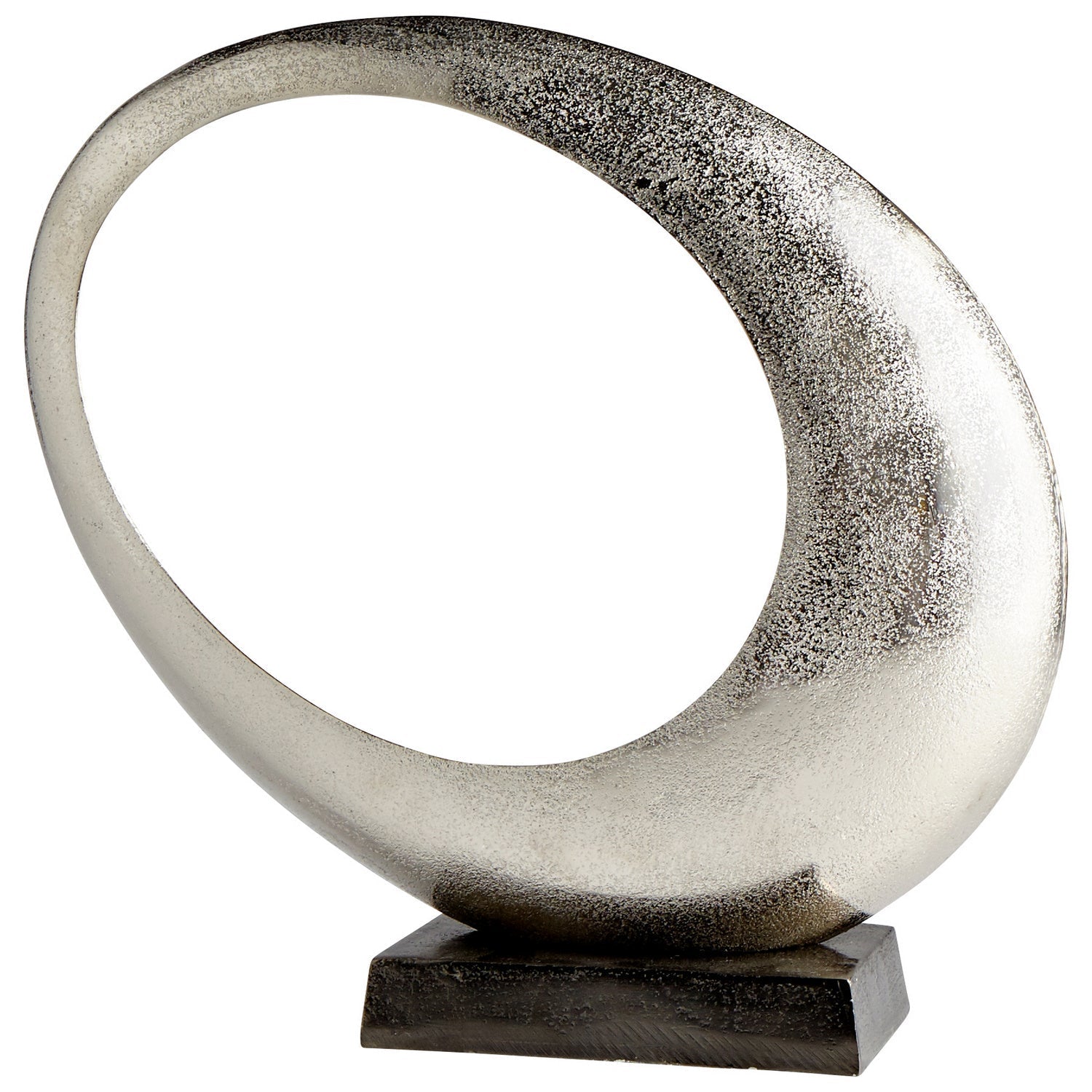Cyan Design 08897 Clearly Through Sculpture - Raw Nickel Finish Small Modern Art Decor for Living Room, Office & Gift Giving