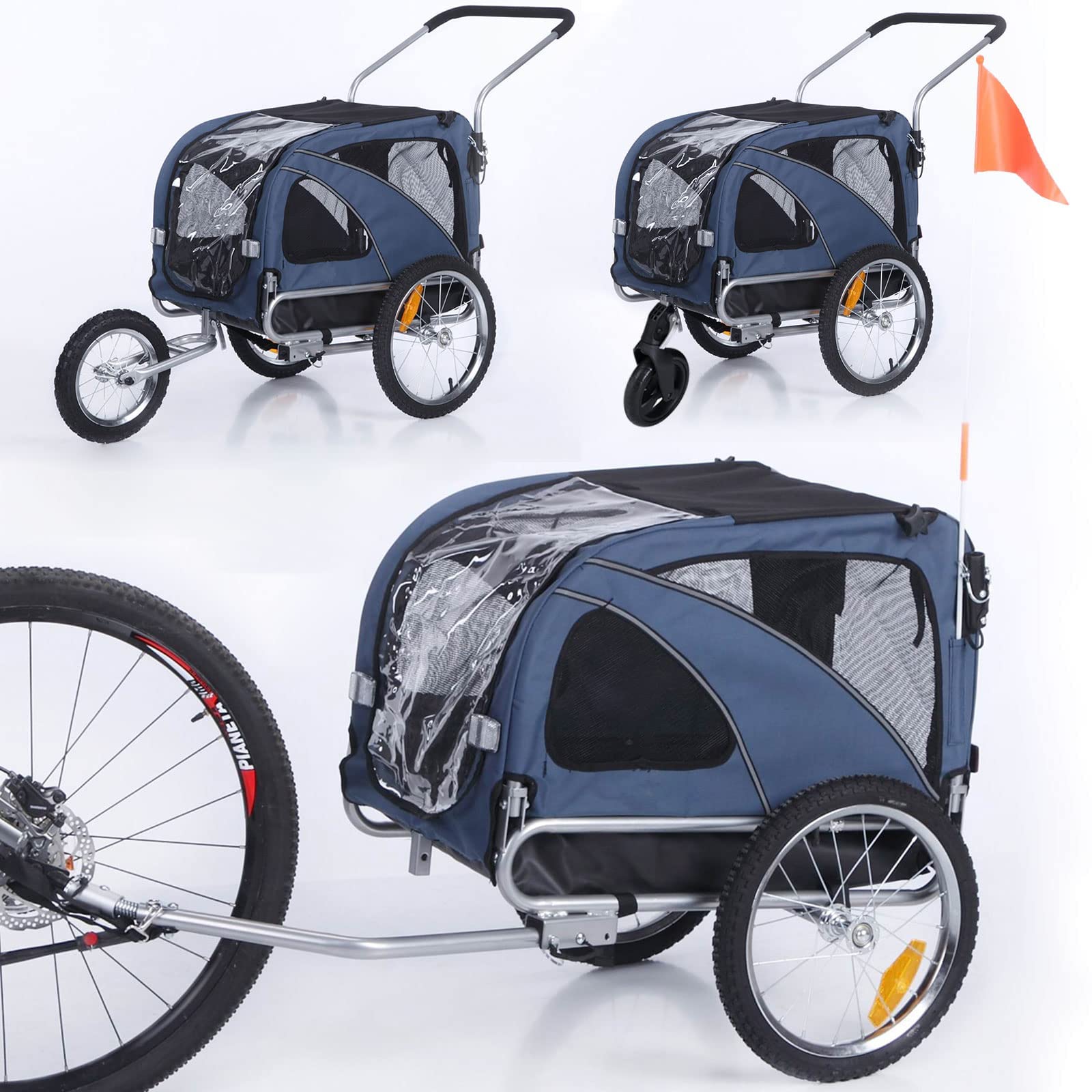 Sepnine Leonpets 3-in-1 Large Pet Bike Trailer for Dogs - 12