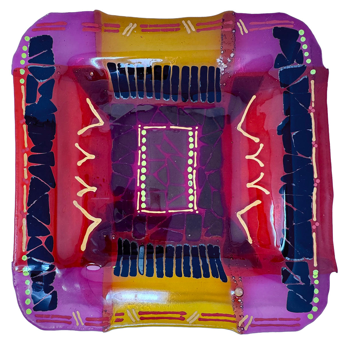 Handmade Fused Glass Dinner Plate - Artistic & Durable Tableware for Home Decor, Wedding Gifts & Special Occasions