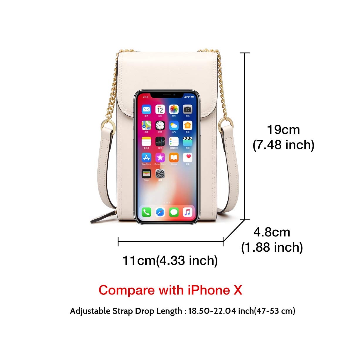 Genuine Leather Crossbody Phone Purse for Women - Cowhide Leather Crossbody Bag with Adjustable Strap - Perfect for Travel, Shopping & Everyday Use