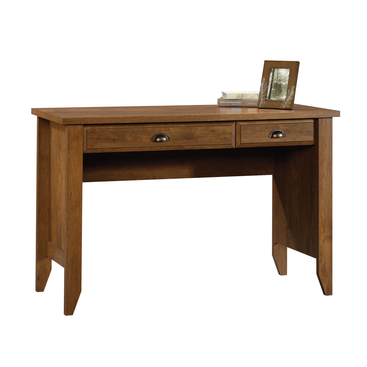 Sauder Shoal Creek Computer Desk in Oiled Oak Finish - Modern Home Office Desk for Work & Study, Perfect for Small Spaces & Remote Work