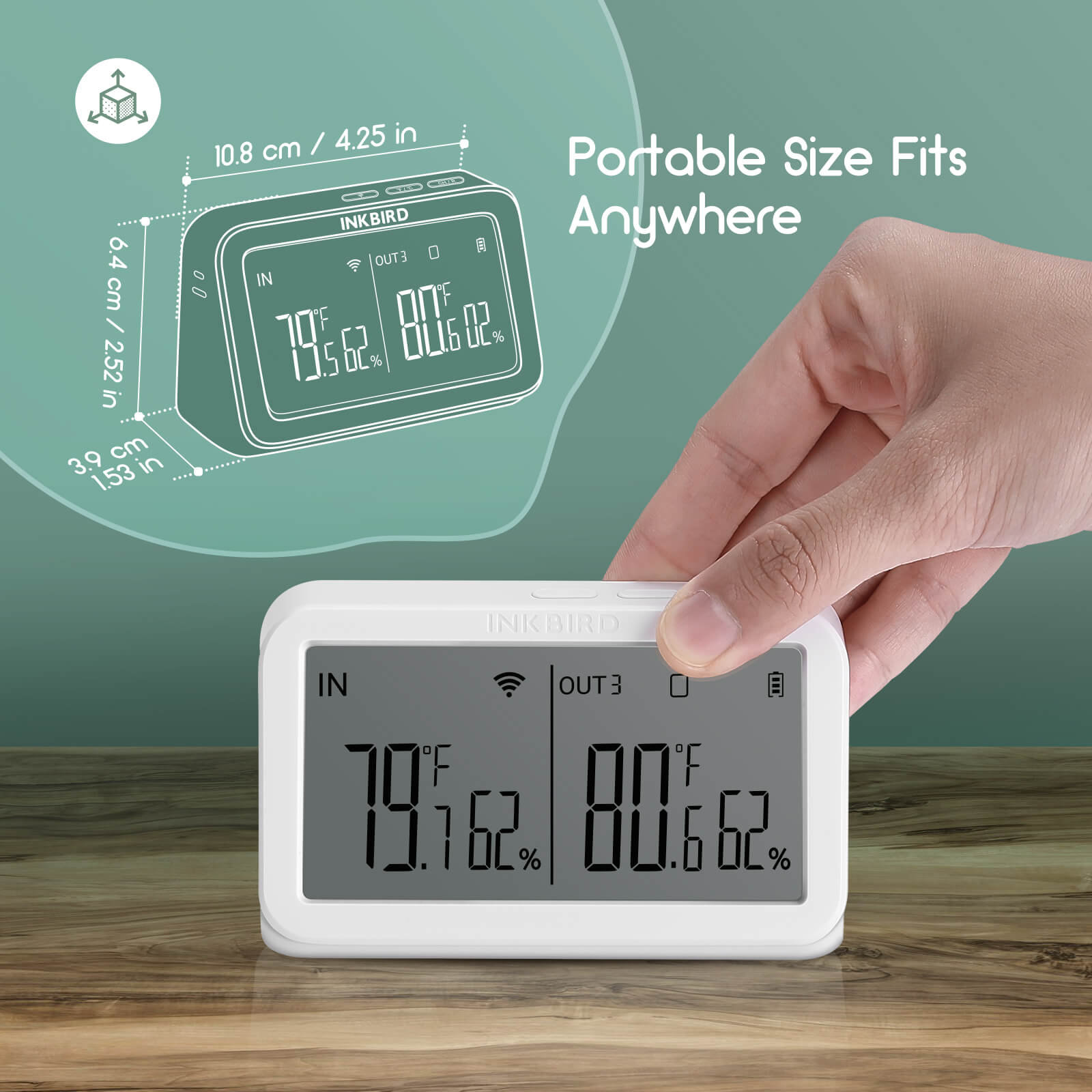 WiFi Gateway with Temperature & Humidity Sensor - IBS M2 Smart Home Hub for Remote Monitoring & IoT Automation
