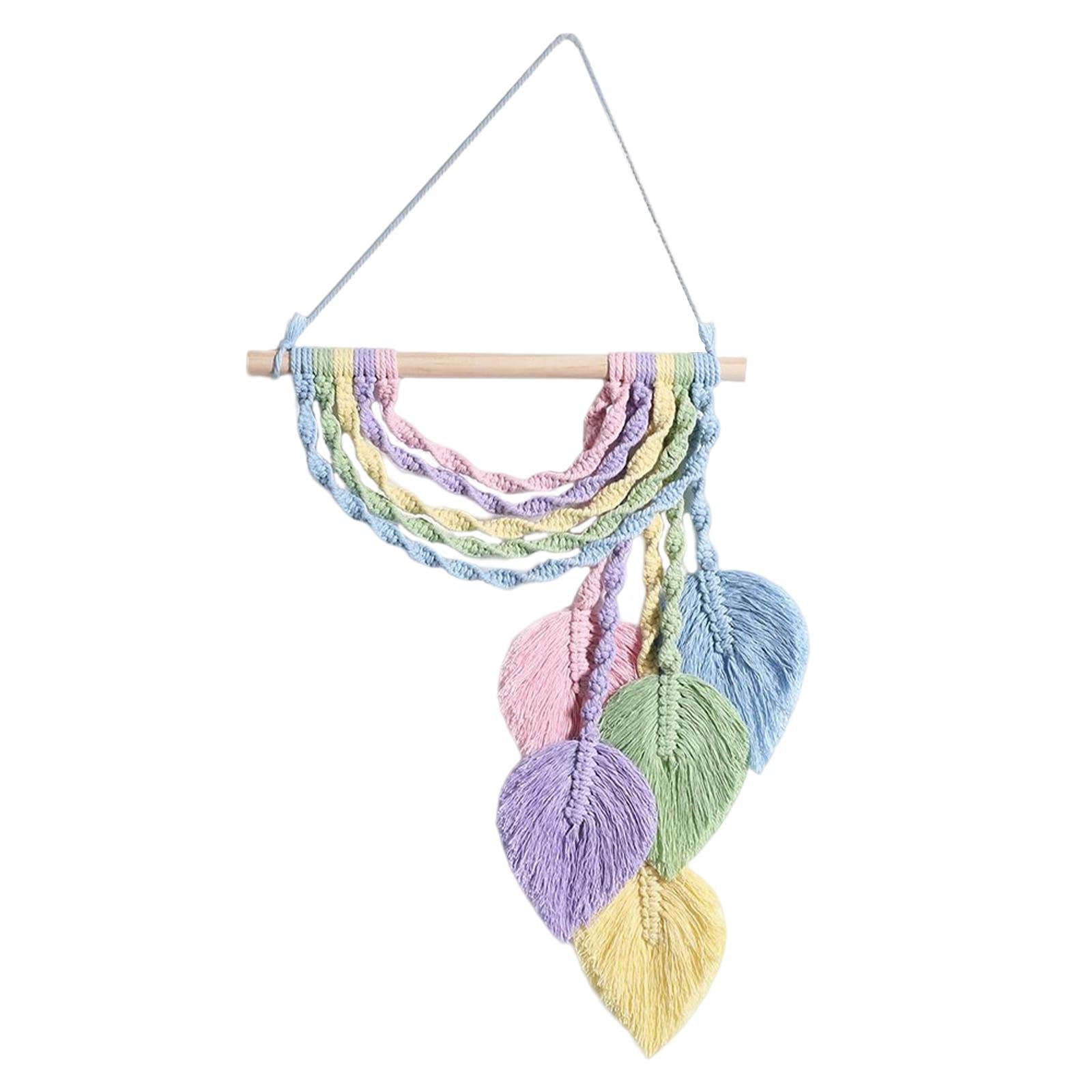 Homyl Macrame Rainbow Wall Hanging - Boho Rainbow Decor for Girls Nursery, Bedroom, Playroom, Baby Room - Handmade Woven Wall Art for Home, Office, Wedding, Party Decor