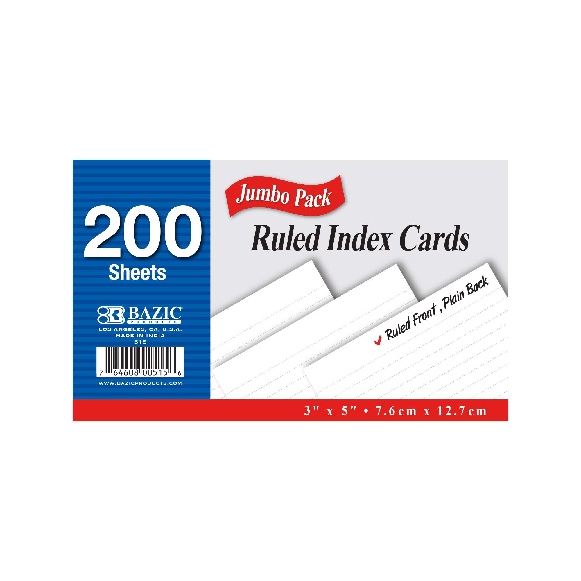 BAZIC Ruled Index Cards 3