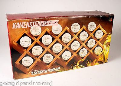Premium KAMENSTEIN BEECHWOOD Spice Rack - Holds 18 Jars with Criss Cross Design - Kitchen Organizer for Countertop or Cabinet Storage - Perfect for Home Chefs & Spice Lovers