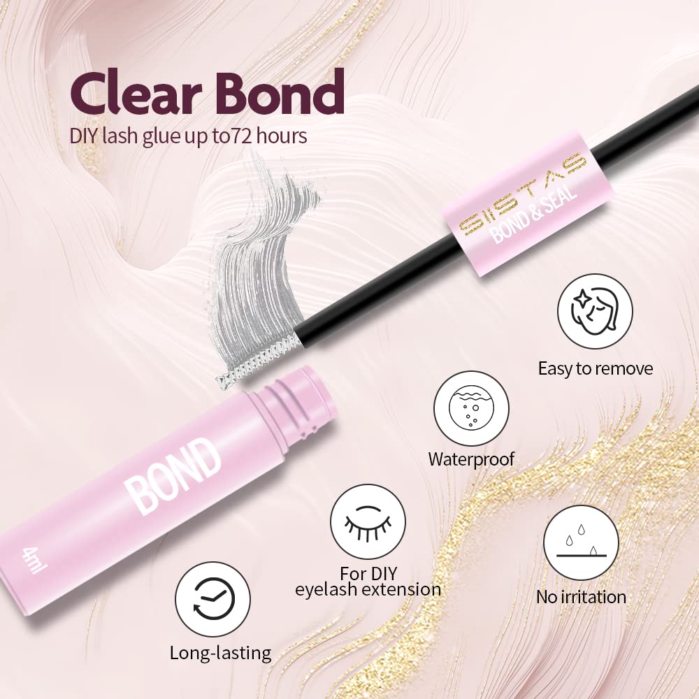Super Strong Hold Cluster Lash Adhesive - Waterproof Eyelash Glue for DIY Individual Extensions | Safe for Sensitive Eyes | Perfect for Daily Wear, Special Occasions & Professional Use