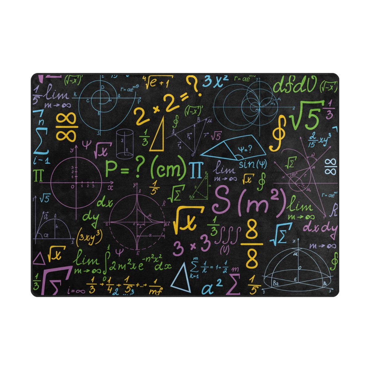 ALAZA Educational Math Formula Area Rug - 7'x5' Non-Slip Classroom Rug for Kids, Back to School Decor, Living Room & Bedroom Floor Mat - Perfect for Study Rooms, Dorms & Play Areas