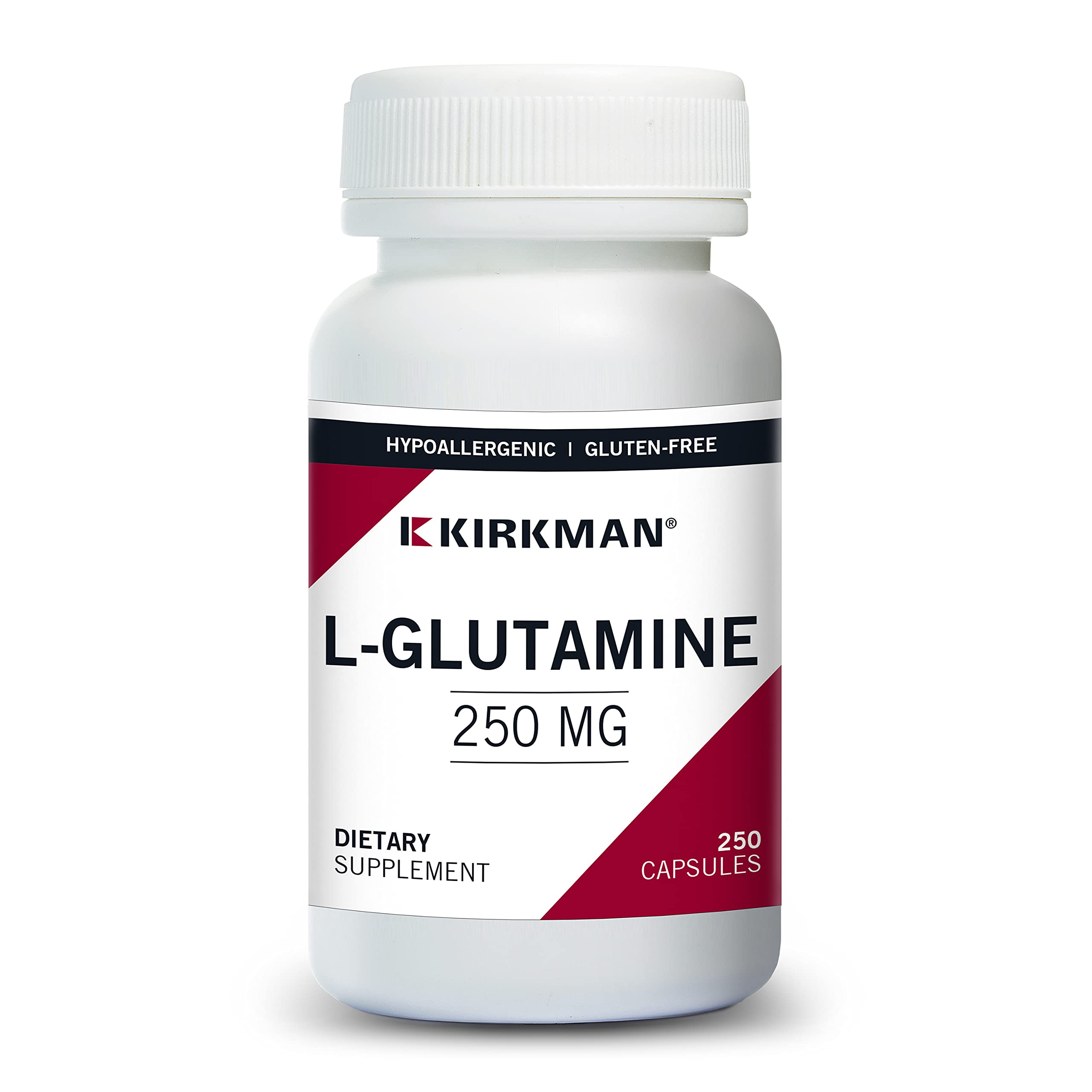 L-Glutamine 250mg Supplement - 250 Vegetarian Capsules | Hypoallergenic Amino Acid Powder | Gluten Free, Casein Free, Non-GMO | Supports Muscle Recovery, Gut Health & Immune System - Perfect for Athletes, Fitness Enthusiasts & Digestive Wellness