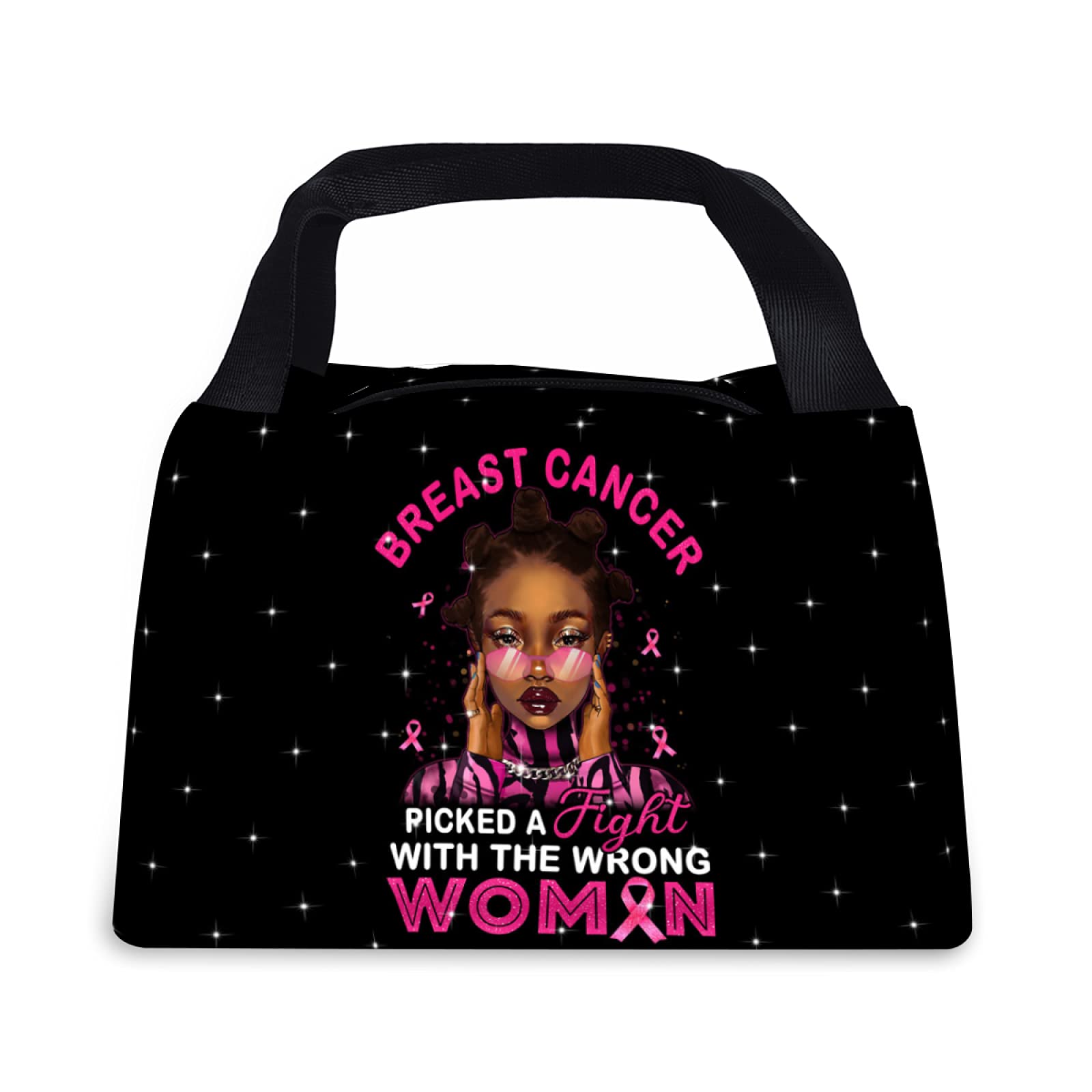 Hepmant Reusable Insulated Lunch Bag for Women - Thermal Cooler Tote with African Print, Perfect for Work, School, Picnics & Outdoor Activities