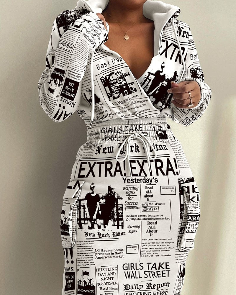 Lovevop Women's Camouflage Print Hooded Sweatshirt Dress with Drawstring Waist & Pockets - Casual Loungewear for Home, Streetwear Fashion 2024