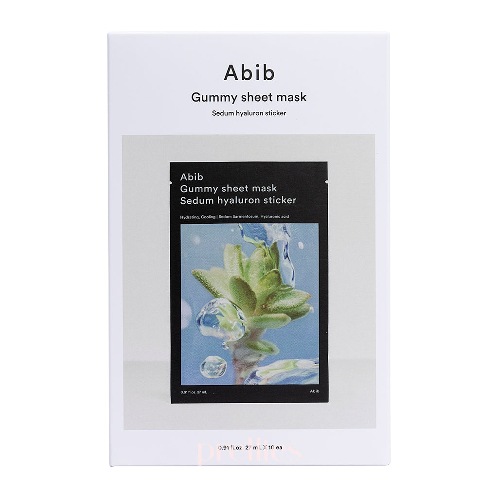 Abib Gummy Sheet Mask - Sedum Hyaluron Hydrating Face Mask (10 Sheet/Box) | Korean Skincare for Dry Skin, Perfect for Night Routine & Self-Care Days