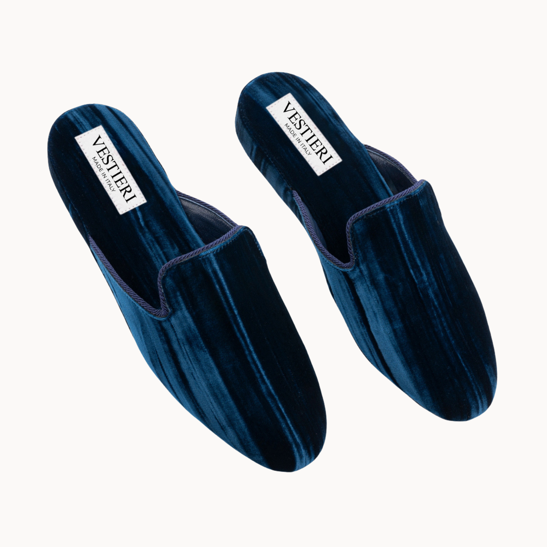 Premium Men's Barberini Blue House Slippers - Soft Indoor/Outdoor Comfort Shoes for Relaxing at Home, Lounging & Quick Errands
