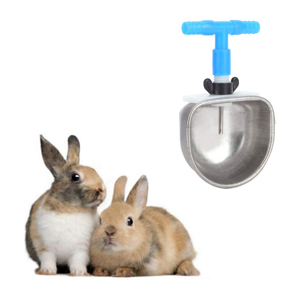 10Pcs Stainless Steel Rabbit Water Bowl Set - Durable Drinking & Feeding Accessories for Small Animals, Marten, Farm Use - Ideal for Cages, Hutches, and Outdoor Enclosures