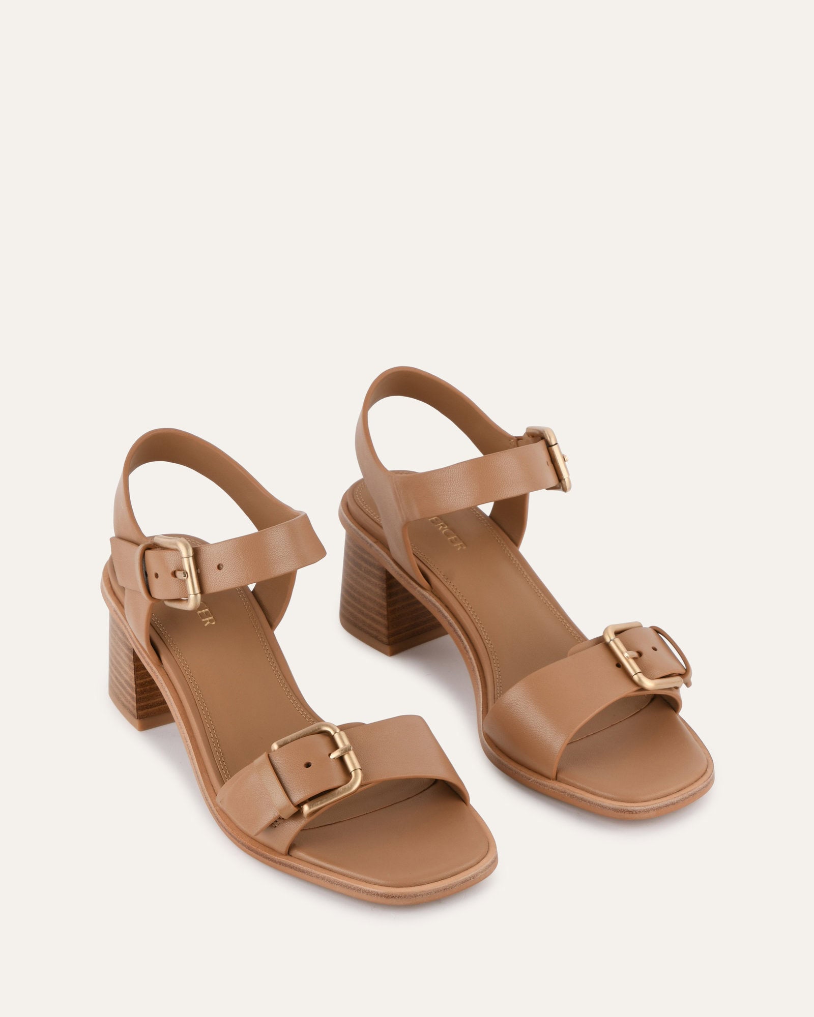 WINONA Women's Tan Leather Mid Heel Sandals - Comfortable Summer Dress Shoes for Weddings, Parties & Office Wear