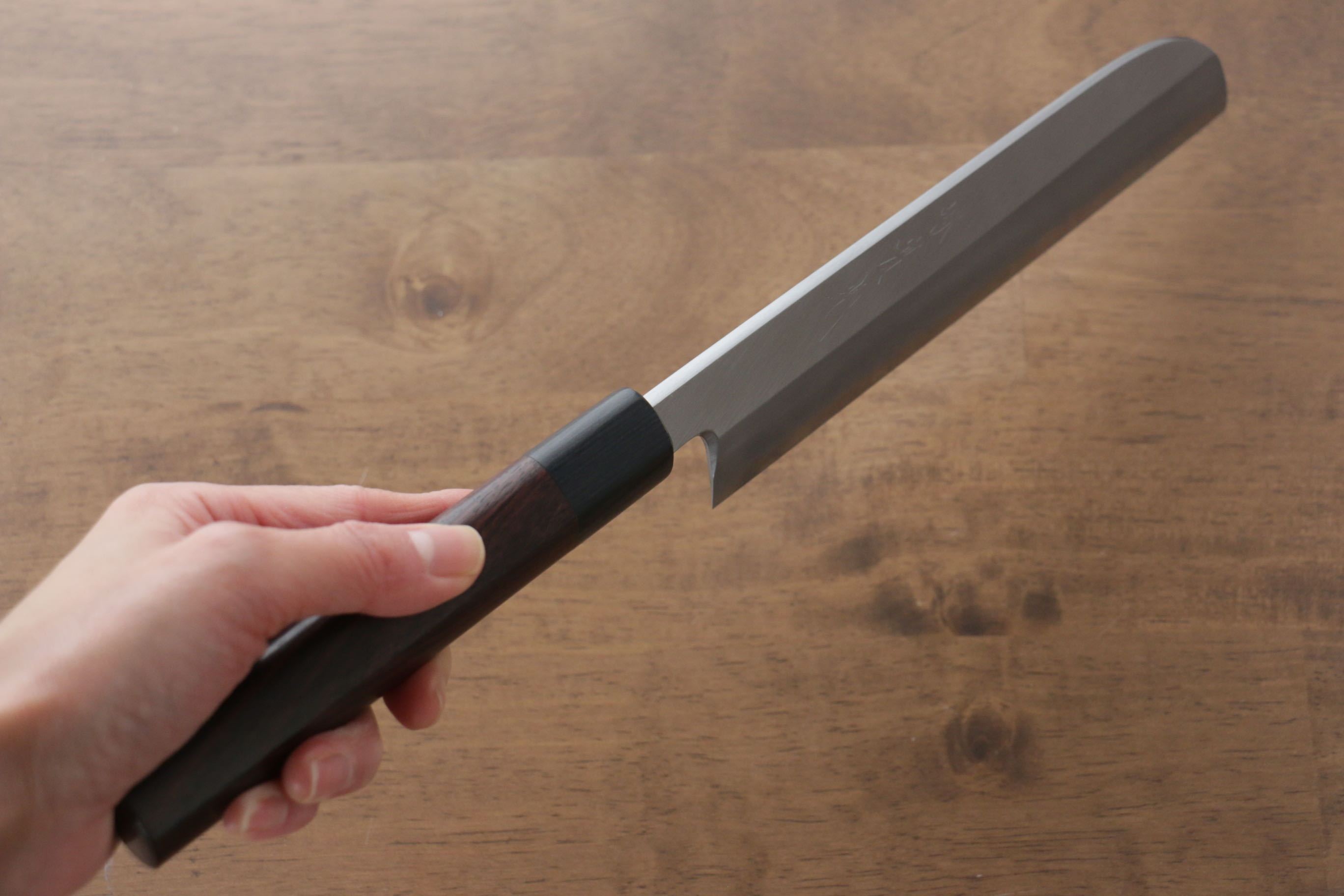 Jikko White Steel No.2 Kamagata Usuba Japanese Chef Knife 195mm with Shitan Handle - Professional Sushi & Vegetable Cutting Tool for Home & Restaurant Use