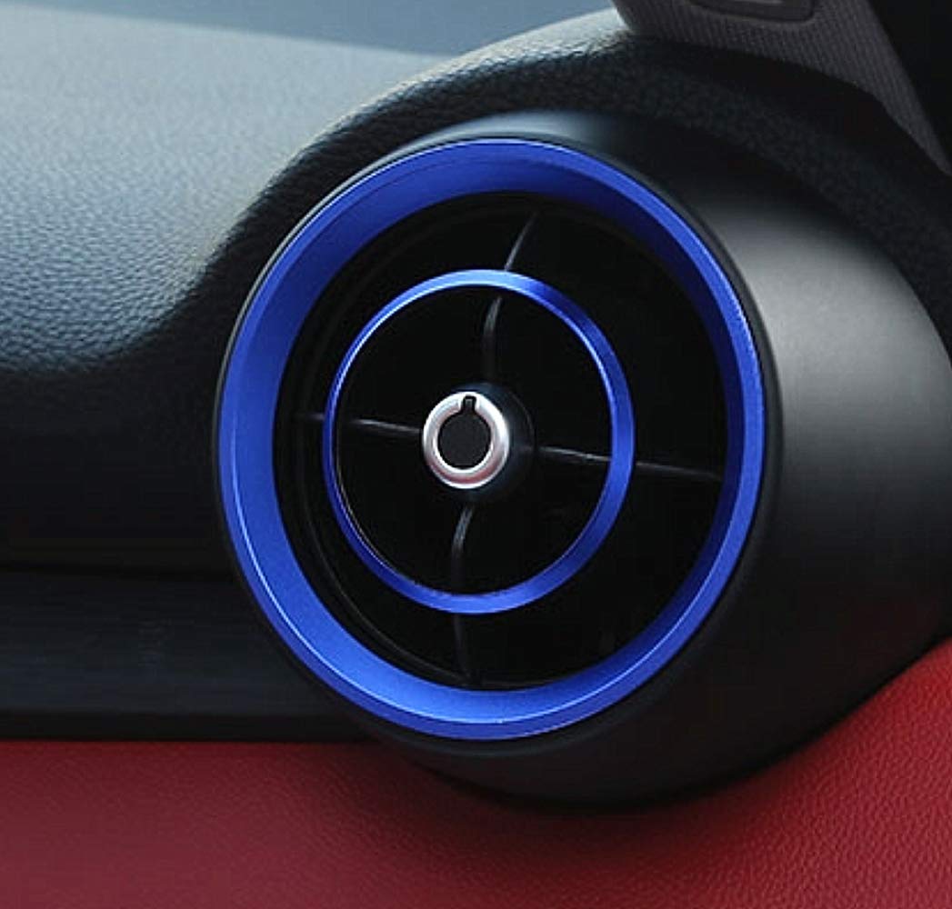 Alfa Romeo Giulia Stelvio Interior Accessories 2015-2023 - Alloy AC Vent Rings (4pc, Blue) for Car Upgrade
