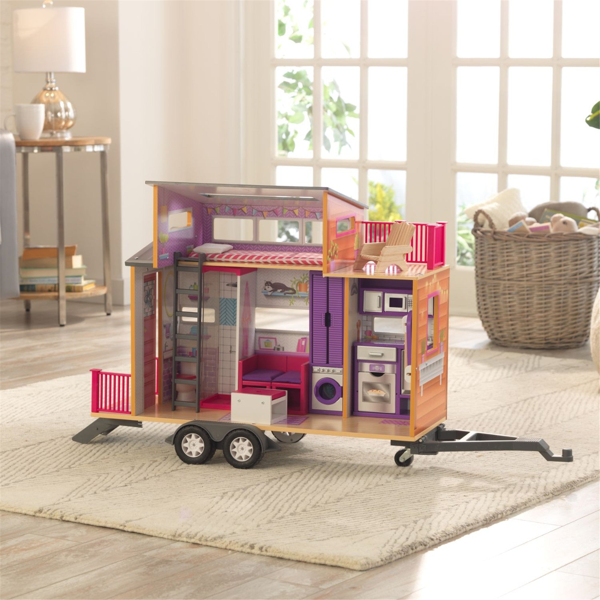 KidKraft Teeny House Dollhouse - Wooden Dollhouse for Kids with Furniture & Accessories - Perfect for Pretend Play, Birthday Gifts & Indoor Activities
