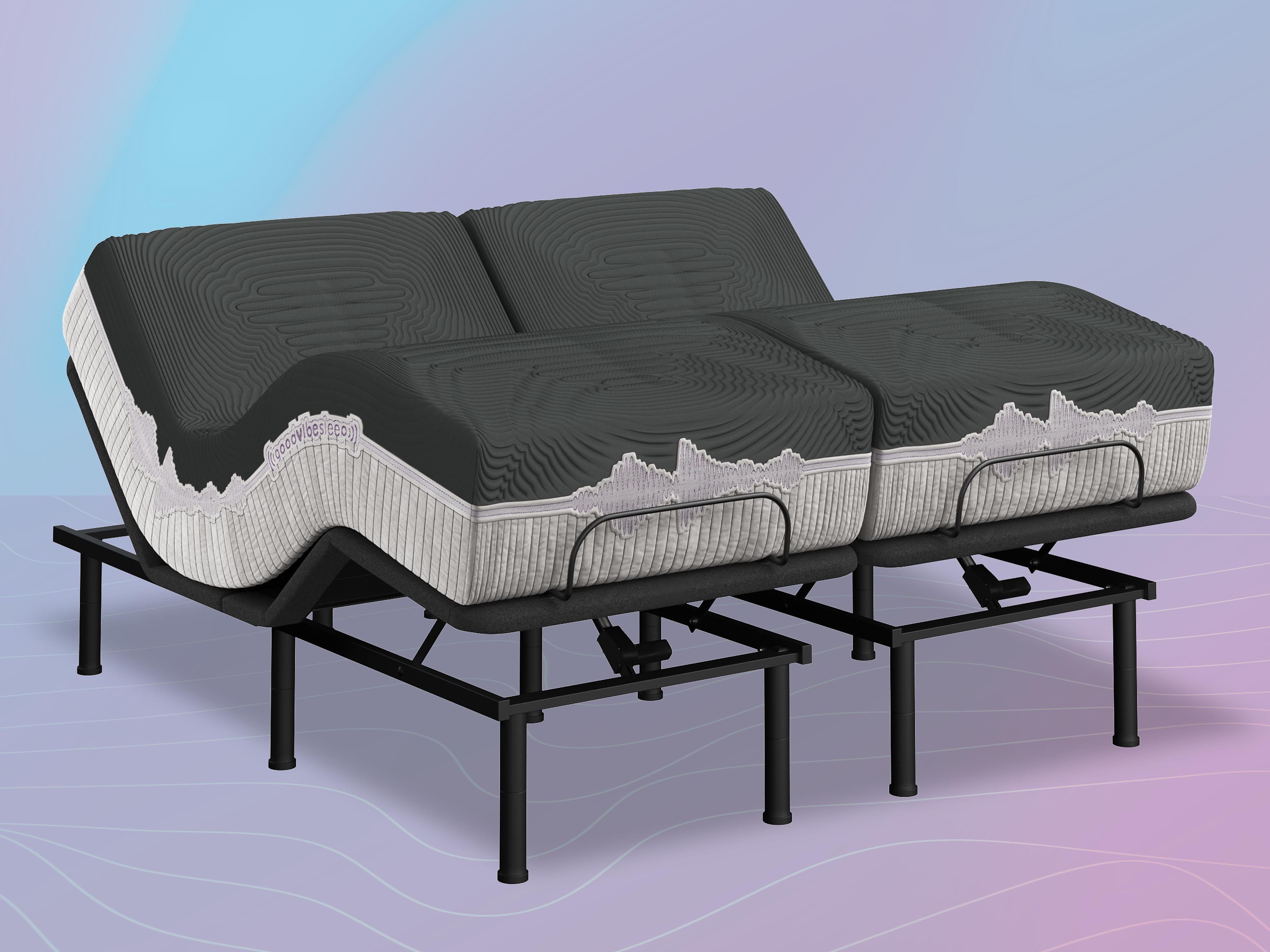 Good Vibe Sleep Adjustable Bed Frame - Queen Size Adjustable Base with Massage & Zero Gravity - Perfect for Back Pain Relief & Better Sleep