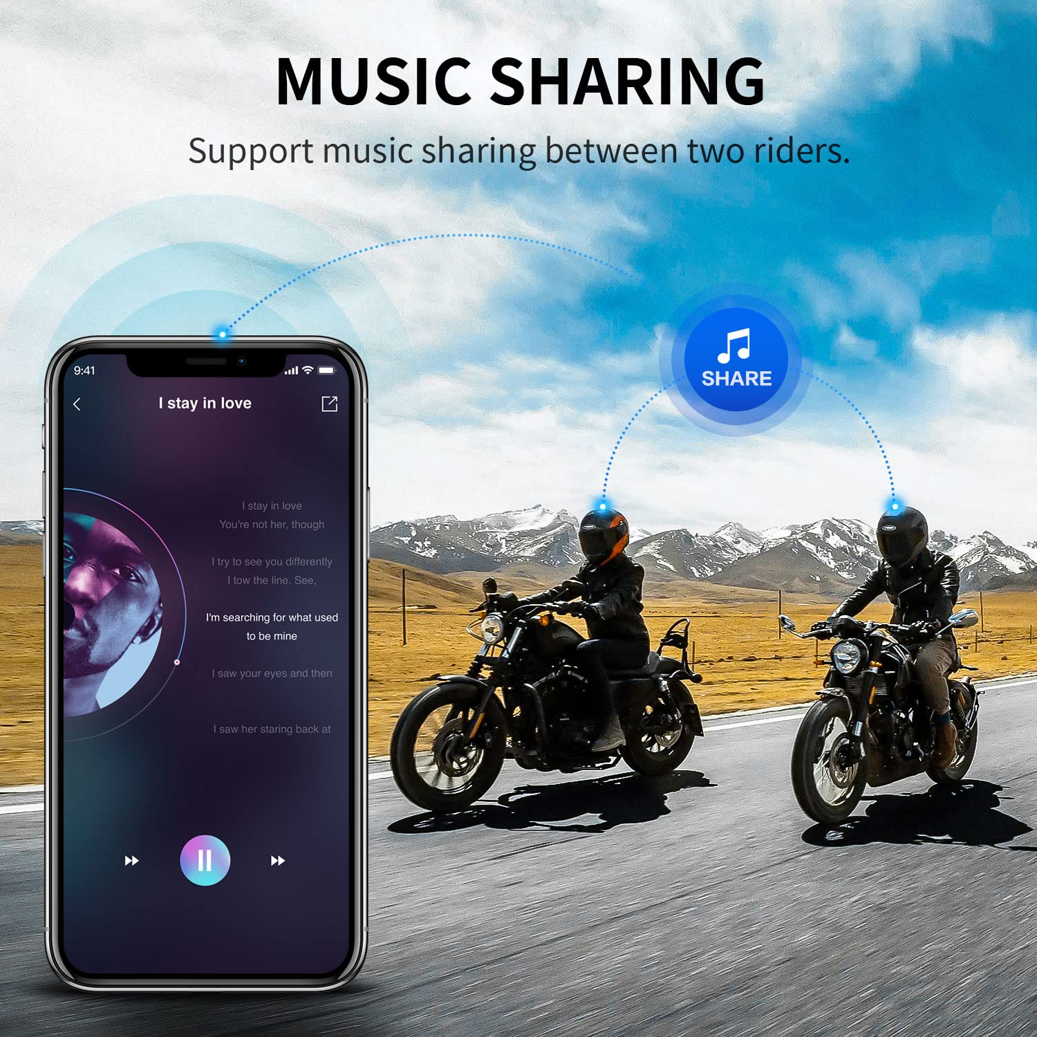 Fodsports M1S Pro Motorcycle Bluetooth Intercom Headset - 2000m Range, 8 Rider Group Chat, Waterproof Helmet Communication System with Music Sharing, GPS Navigation & Hands-Free Calling (2 Pack) - Perfect for Group Rides, Touring & Daily Commuting