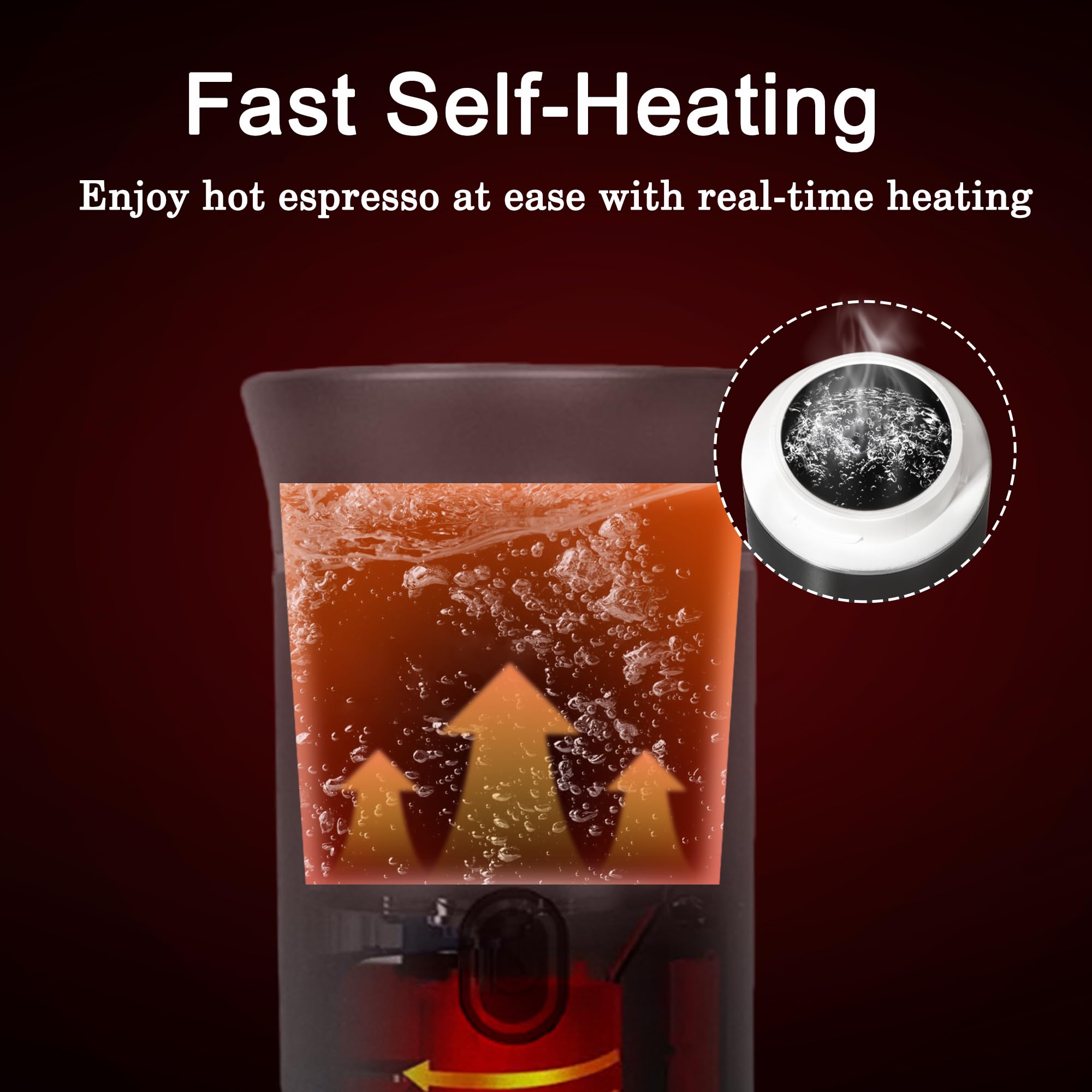 LumoShine Portable Espresso Maker - Mini Self Heating Coffee Machine for Ground Coffee & NS/DG Capsules - Compact Travel Coffee Maker for Camping, Hiking, RV & Outdoor Adventures (Grey) - Perfect for Home, Office & On-the-Go Coffee Lovers