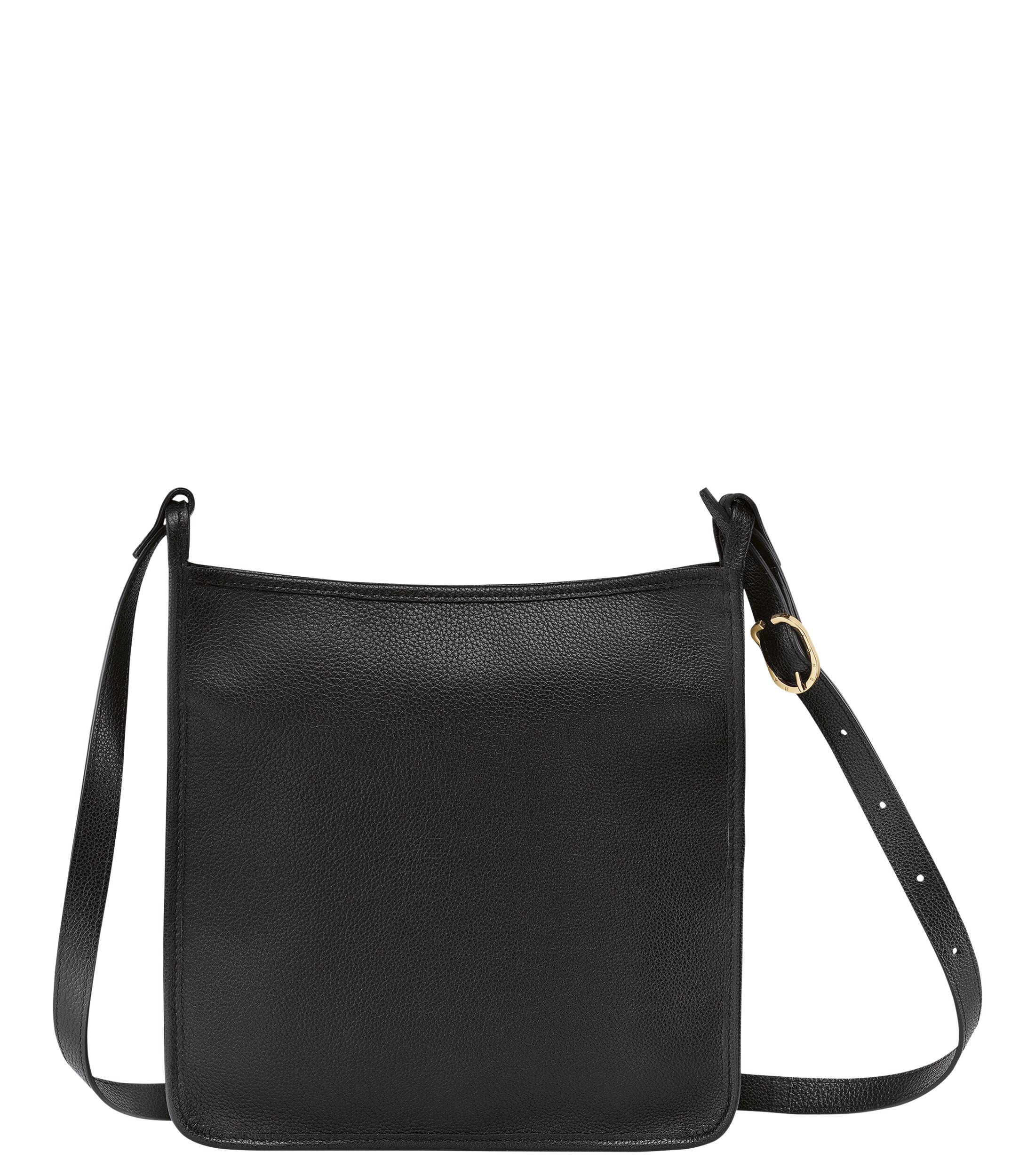 Longchamp 'Le Foulonne' Medium Leather Crossbody Tote Handbag for Women, Black Genuine Leather Purse - Perfect for Work, Travel & Everyday Use