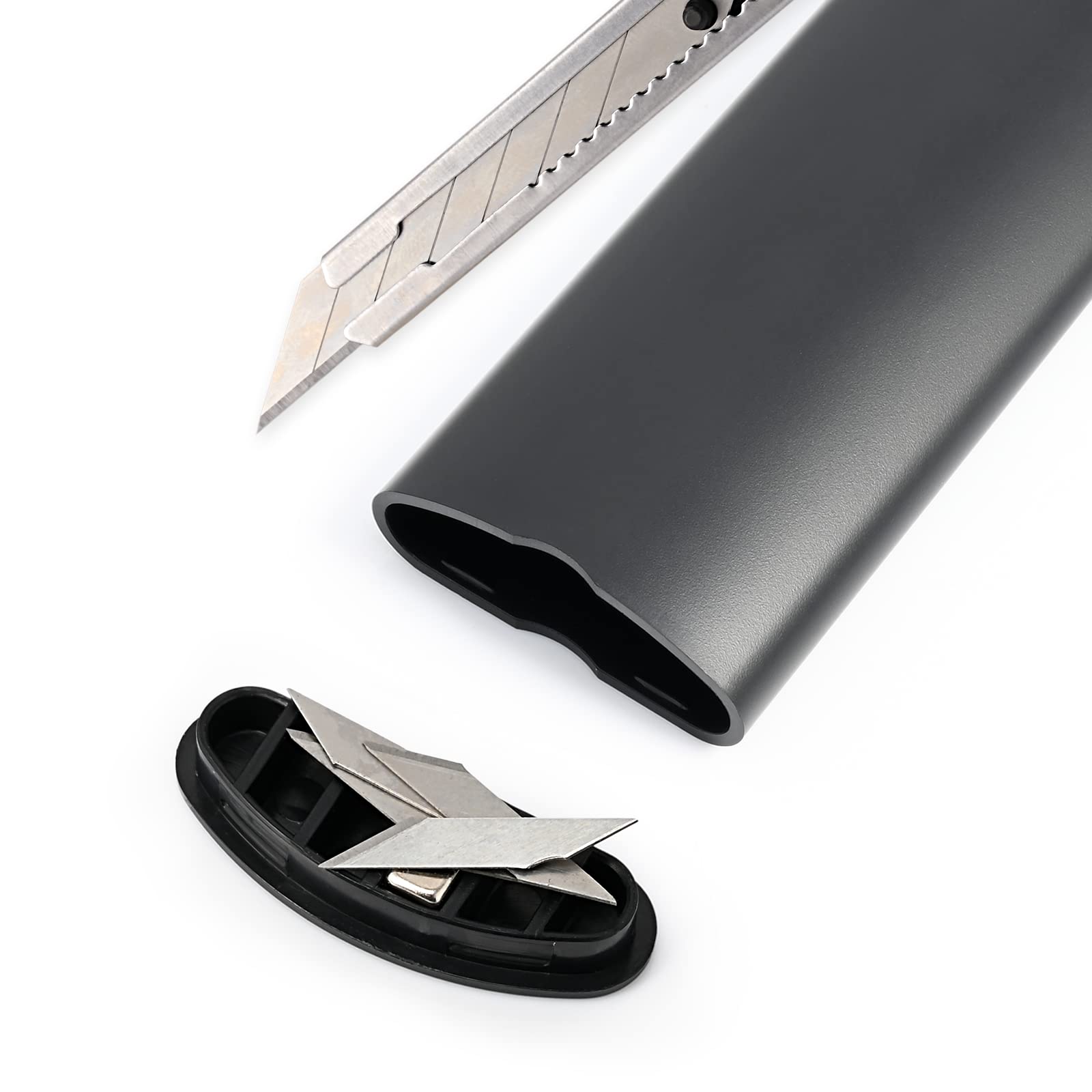 FOSHIO 2 Pack Razor Blade Disposal Container - Safe Magnetic Storage Box for Used Snap-Off Blades | Durable Black Case for Barbershops, Salons & Home Shaving Safety