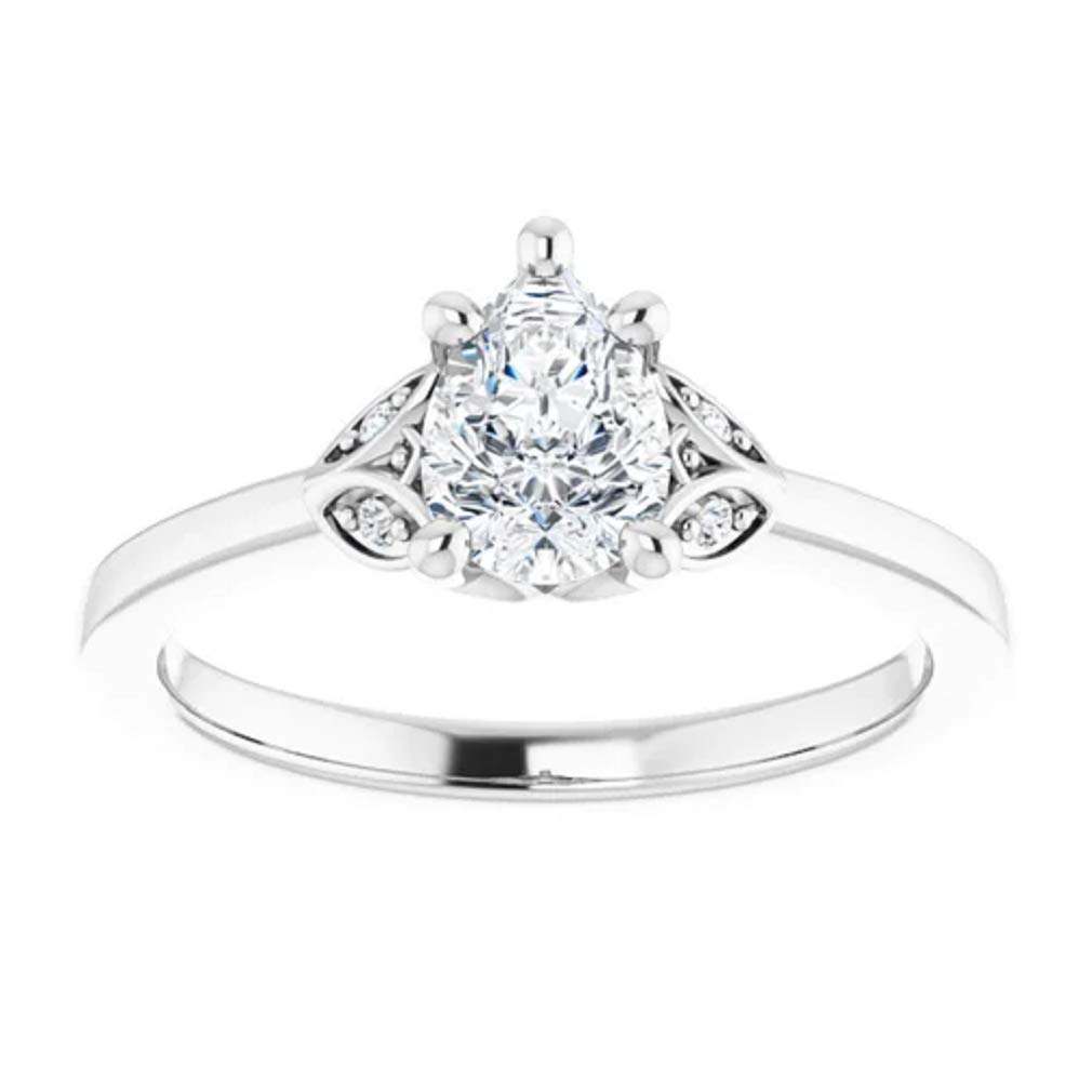 1.50CT Pear Cut Colorless Moissanite Engagement Ring - 925 Sterling Silver Wedding Promise Ring, Custom Handmade Jewelry for Proposals, Anniversaries & Special Occasions