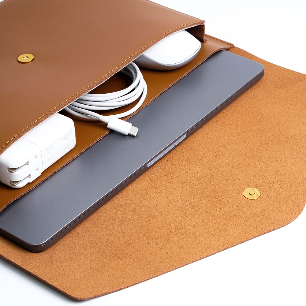 Premium Genuine Leather Laptop Sleeve for 14