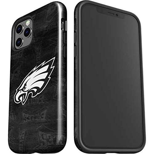 Skinit Impact-Resistant Phone Case for iPhone 12 Pro Max - Officially Licensed NFL Philadelphia Eagles Black & White Design | Durable Protection for Football Games, Travel & Everyday Use