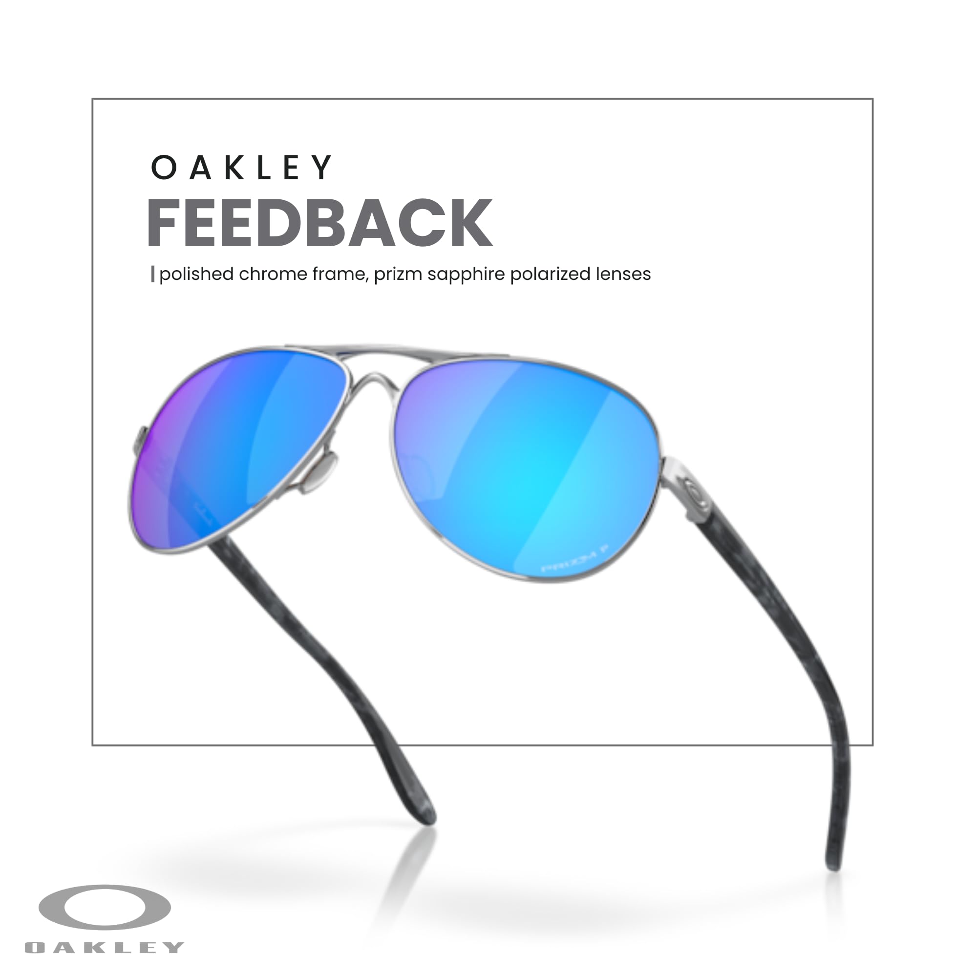 Oakley Feedback OO4079 Women's Sunglasses with UV Protection – Includes Free Leash & Designer iWear Care Kit – Perfect for Running, Driving & Outdoor Activities
