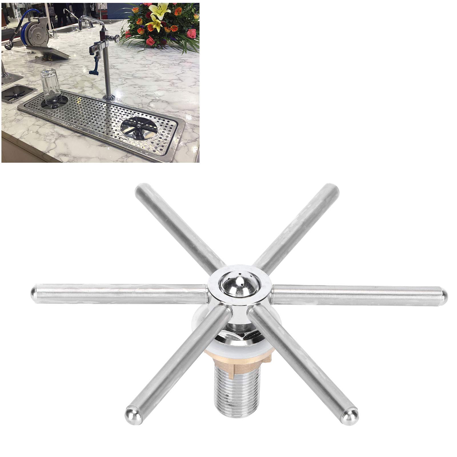 Automatic Cup Rinser & Cleaner - High Pressure Bar Glass Washer for Home, Hotel & Restaurant Use - Perfect for Coffee Cups, Wine Glasses & Drinkware Cleaning