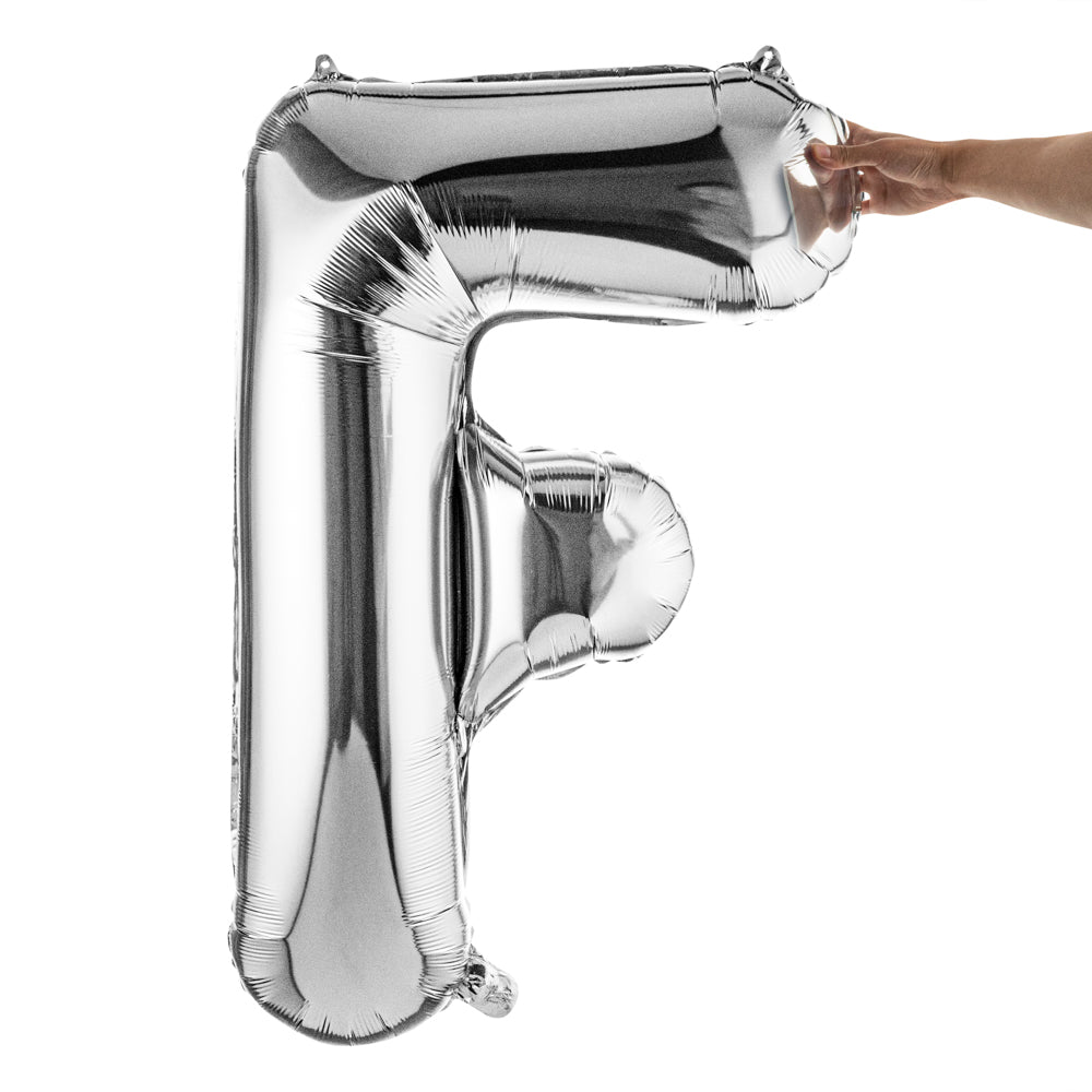 Balloonify Silver Mylar Letter F Balloon - 40 Inch Large Foil Alphabet Balloon for Birthday Party Decorations, Wedding, Baby Shower & Graduation Celebrations