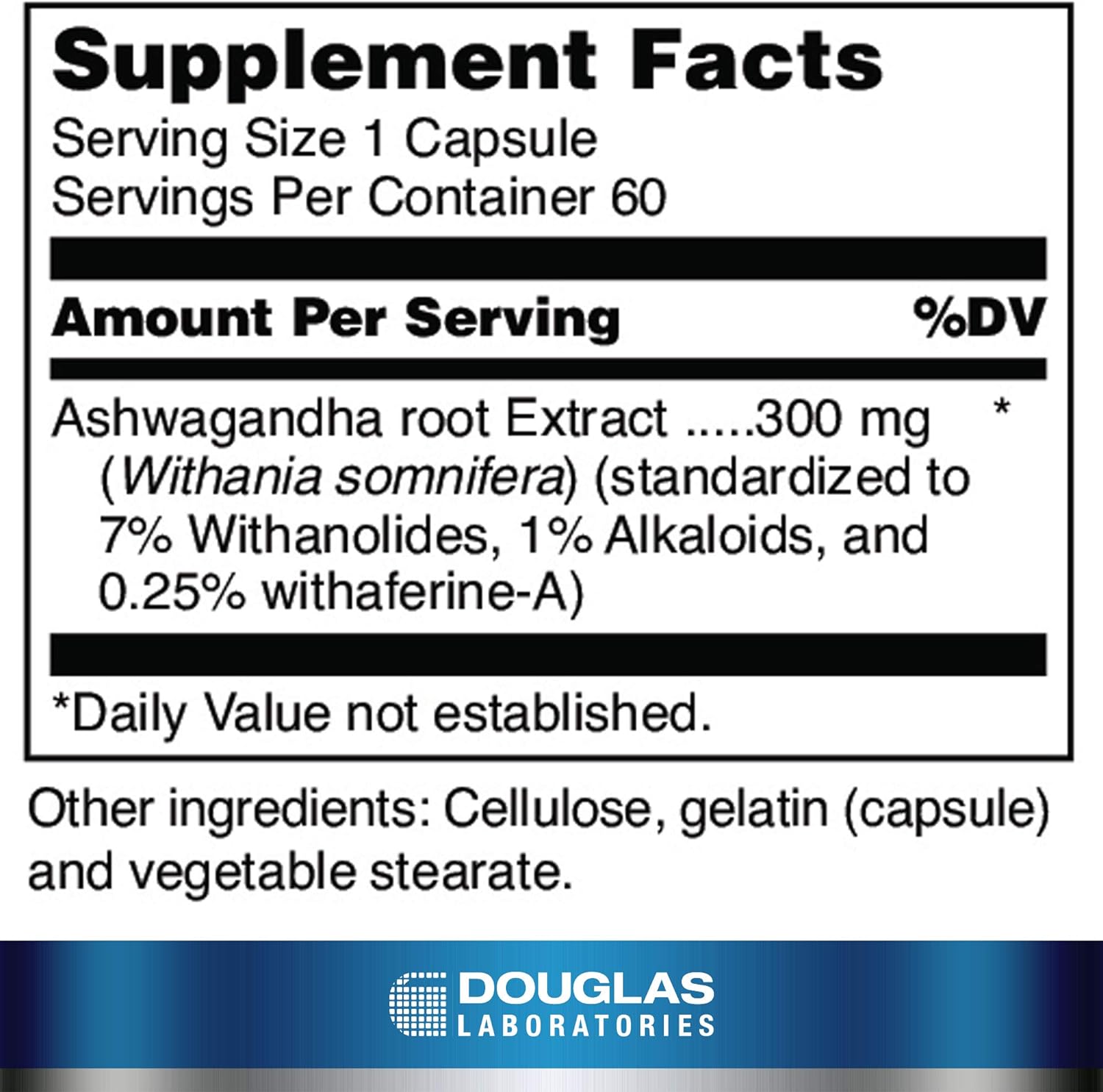 Douglas Labs Ayur Ashwagandha Supplement - 60 Vegetarian Capsules for Stress Relief, Energy & Immune Support - Organic Ashwagandha Root Extract with Black Pepper - Natural Adaptogen for Anxiety, Focus & Sleep Aid - Perfect for Daily Wellness & Ayurvedic Lifestyle