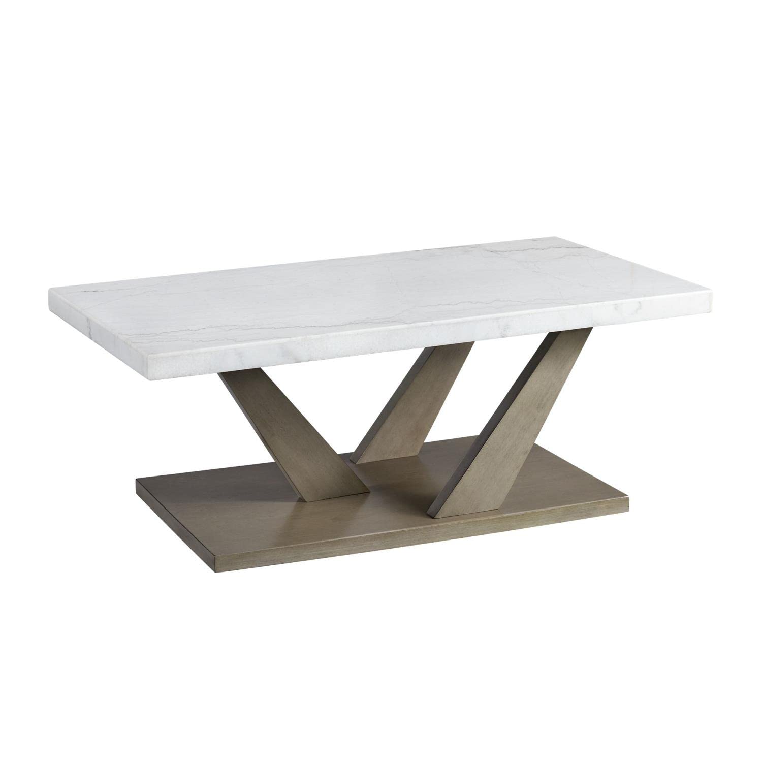Picket House Furnishings Graham Modern Rectangular Coffee Table - Grey Wood Finish Living Room Furniture for Small Spaces & Apartments