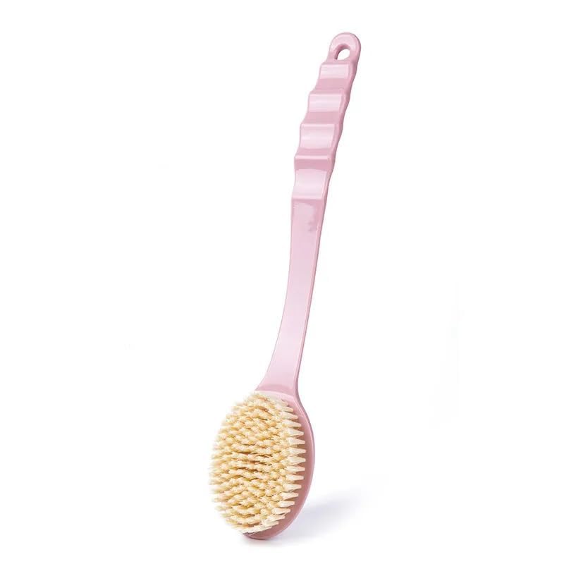 Giffy® Long Handle Nylon Shower Brush - Soft Bristles Bath & Body Exfoliator for Spa, Massage & Skin Care - Perfect for Back Scrubbing & Relaxing Bath Time (Large, Multicolor, 1 Pack)