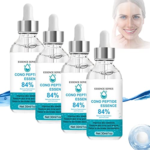 84% Cono Peptide Anti-Aging Essence Serum - Wrinkle Reduction, Instant Lifting & Pigmentation Treatment for Youthful Skin (4 Bottles) | Perfect for Daily Skincare Routine & Nighttime Rejuvenation