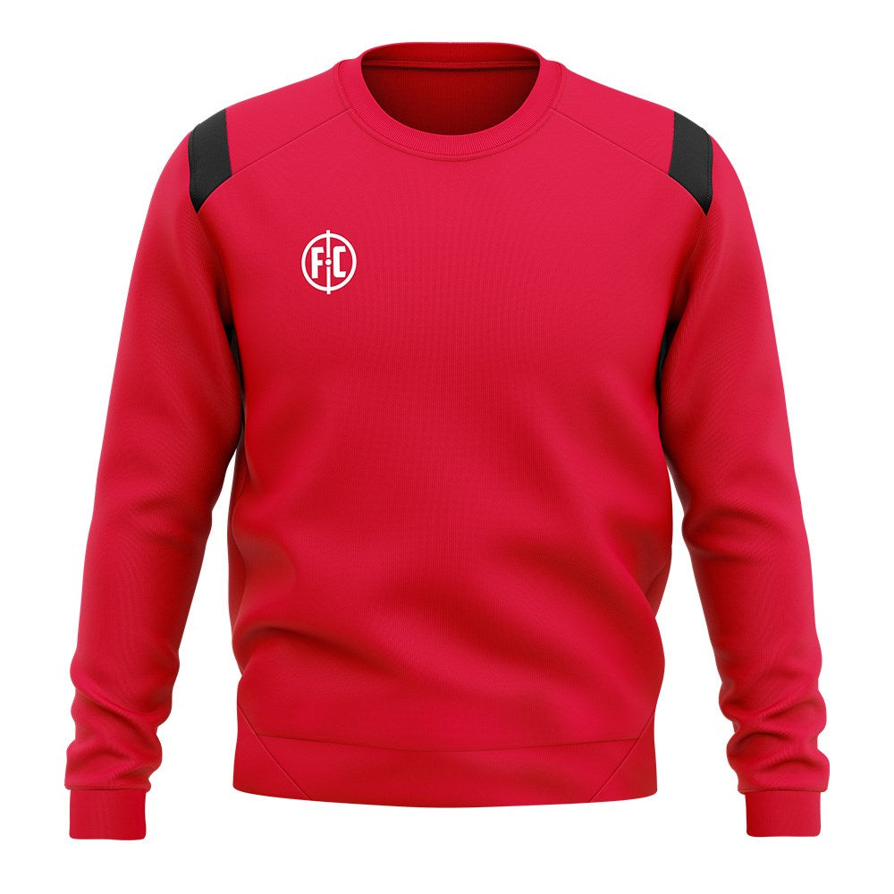 FC Contrast Sweatshirt - Red & Black Pullover Hoodie for Men & Women | Trendy Streetwear for Casual Outfits & Gym Wear