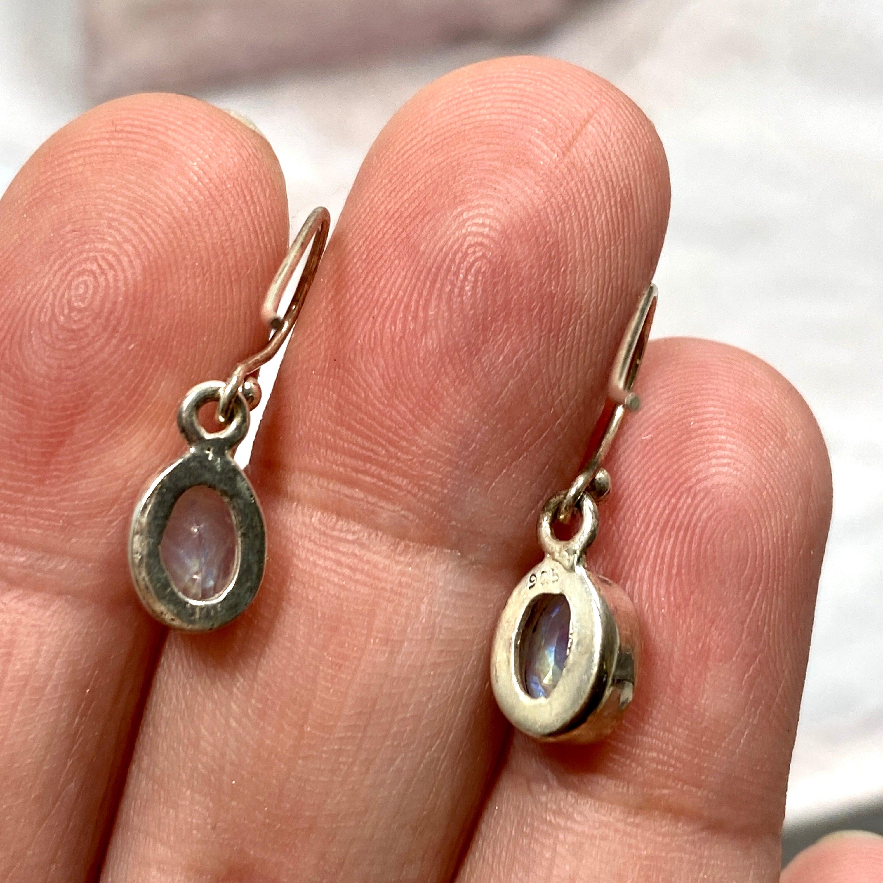Moonstone Petite Oval Faceted Earrings R2363 MSO – Elegant Dainty Jewelry for Women, Perfect for Weddings, Parties & Everyday Wear